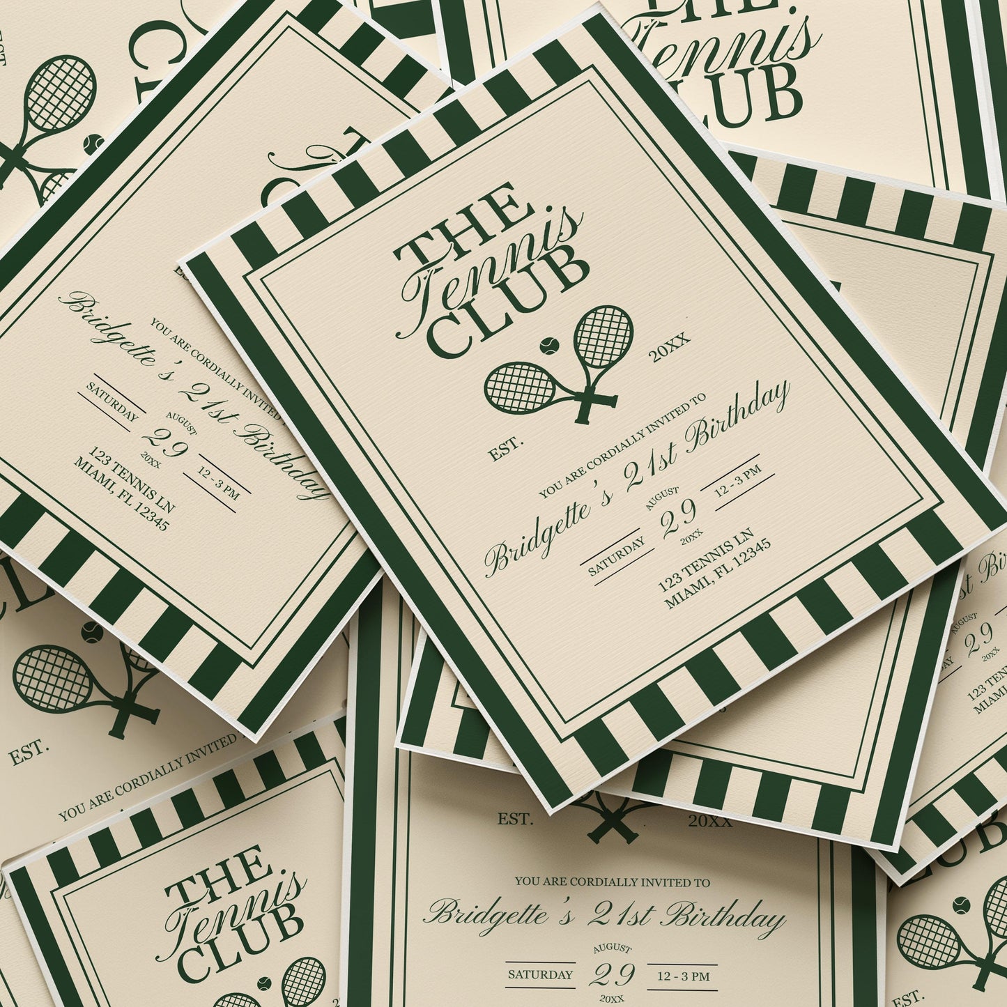 Tennis Birthday Invitation Template Editable Tennis Club Digital Template Country Club Theme Vintage Tennis Birthday Party Invite Old Money