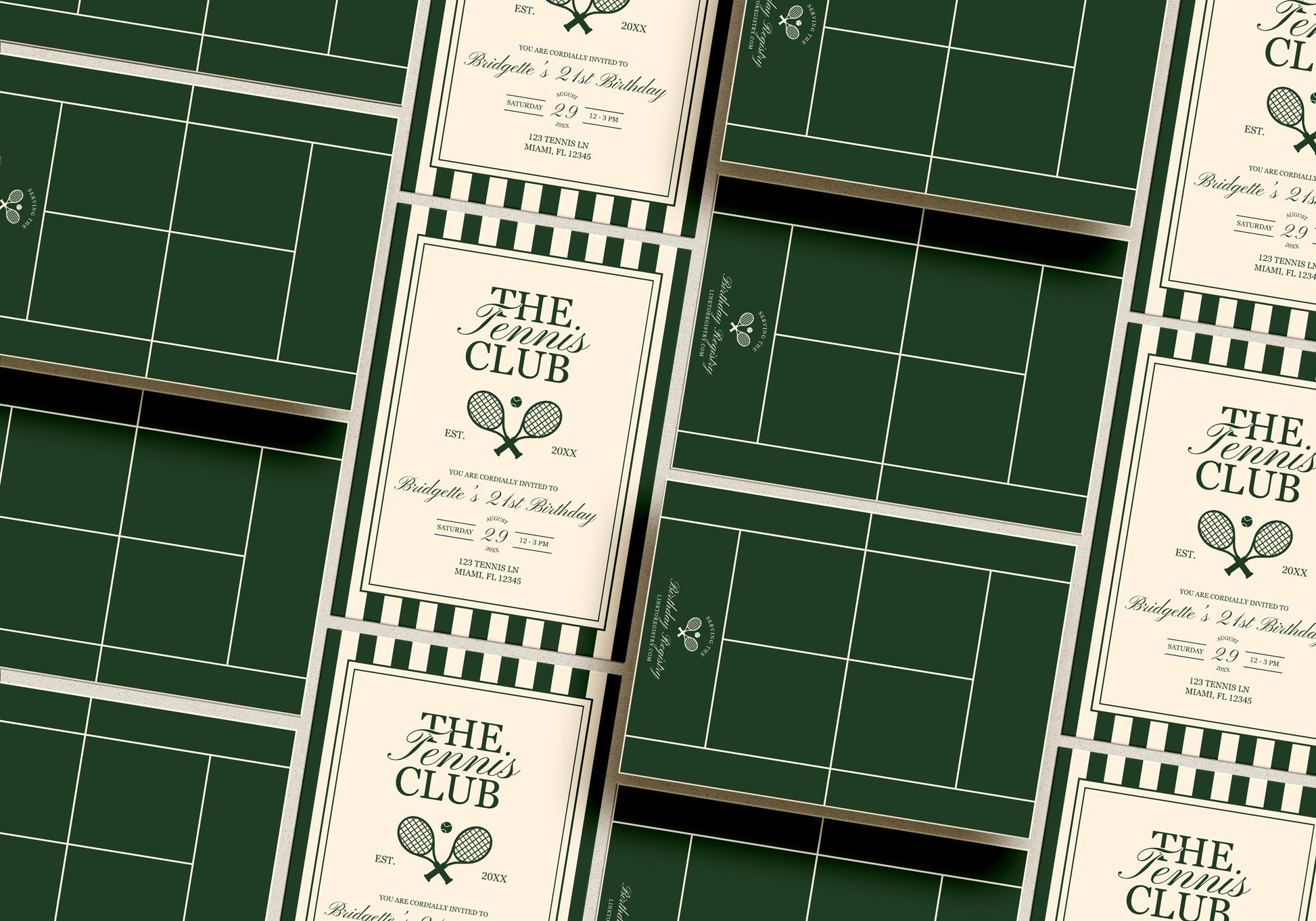 Tennis Club Versatile Event Template Bundle: Elegant, Old Money Country Club Theme (Canva Templates)