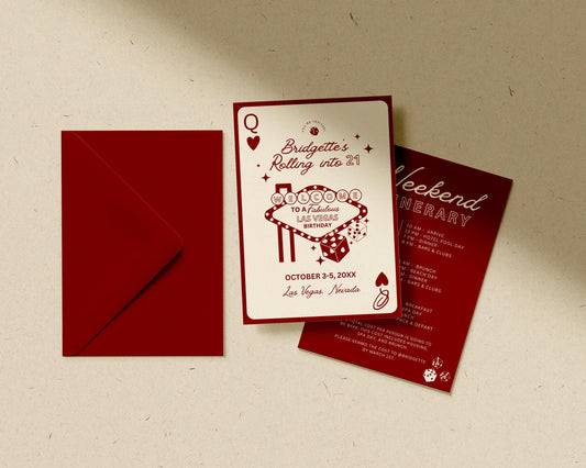 Vegas Birthday Invitation Template: Lucky in Life Casino Theme (Digital Download, Canva Template)