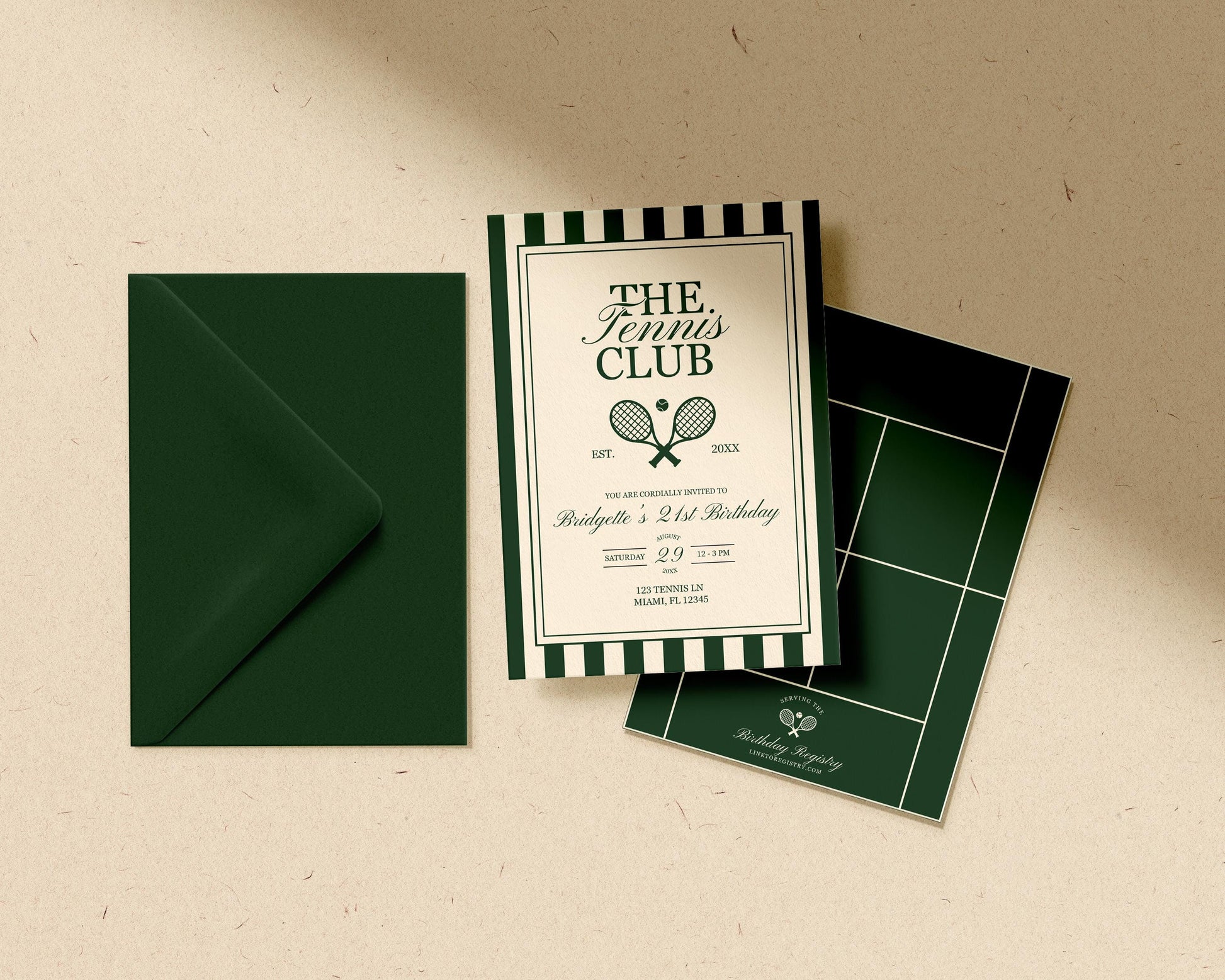 Country Club Tennis Party Template Bundle Editable Old Money Tennis Bridal Shower Invitation Country Club Welcome Sign Tennis Menu Design
