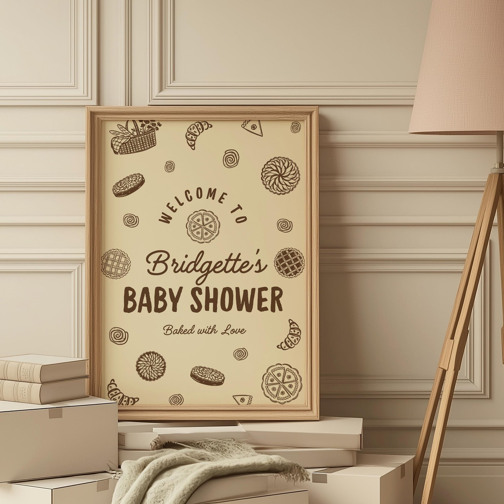 A Little Cutie Pie Is on the Way Baby Shower Welcome Sign: Fall Cutie Pie Baby Shower Theme (Canva Templates)