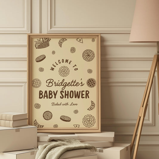 A Little Cutie Pie Is on the Way Baby Shower Welcome Sign: Fall Cutie Pie Baby Shower Theme (Canva Templates)