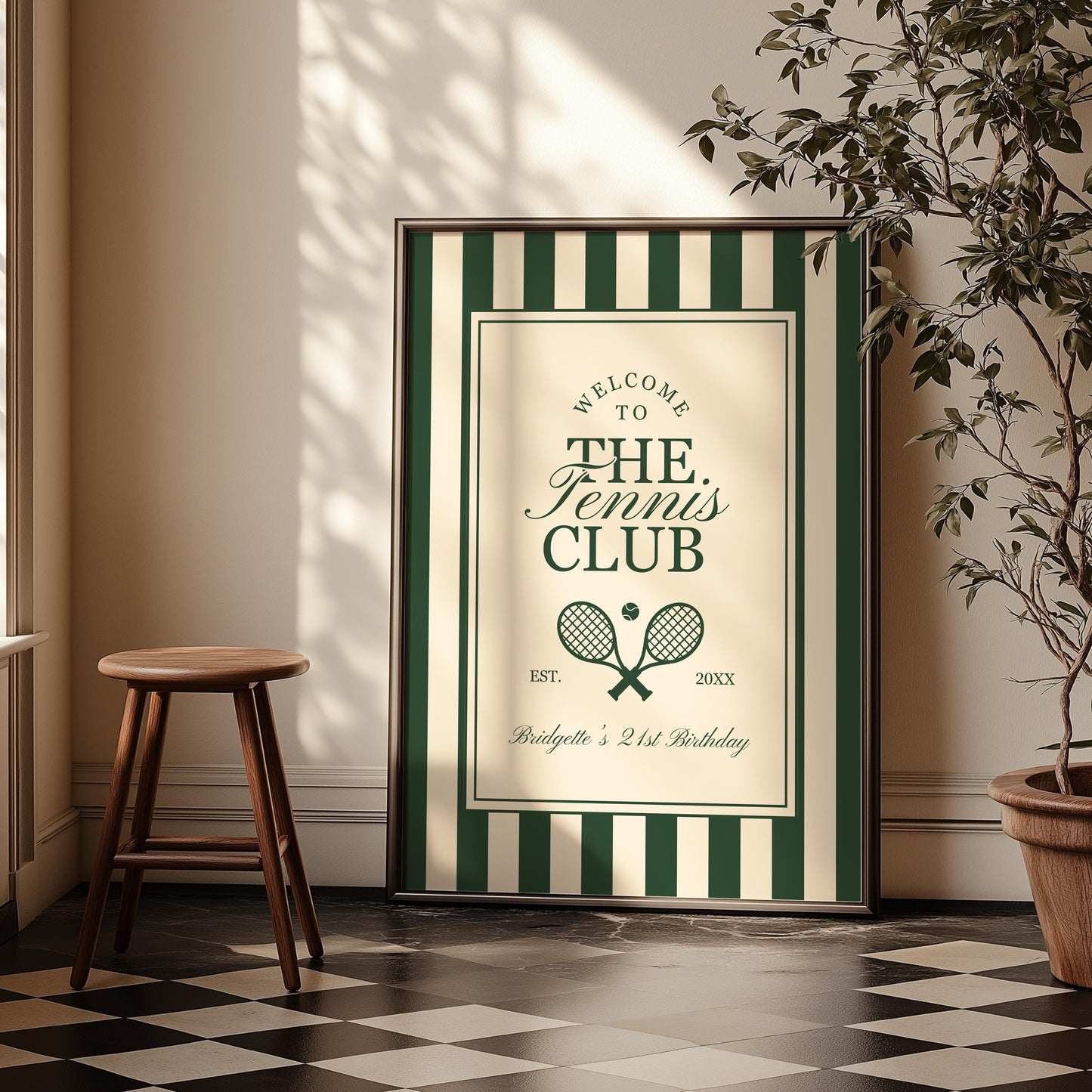 Tennis Club Welcome Sign Template Editable Country Club Welcome Sign Digital Template Old Money Tennis Theme Vintage Tennis Birthday Party