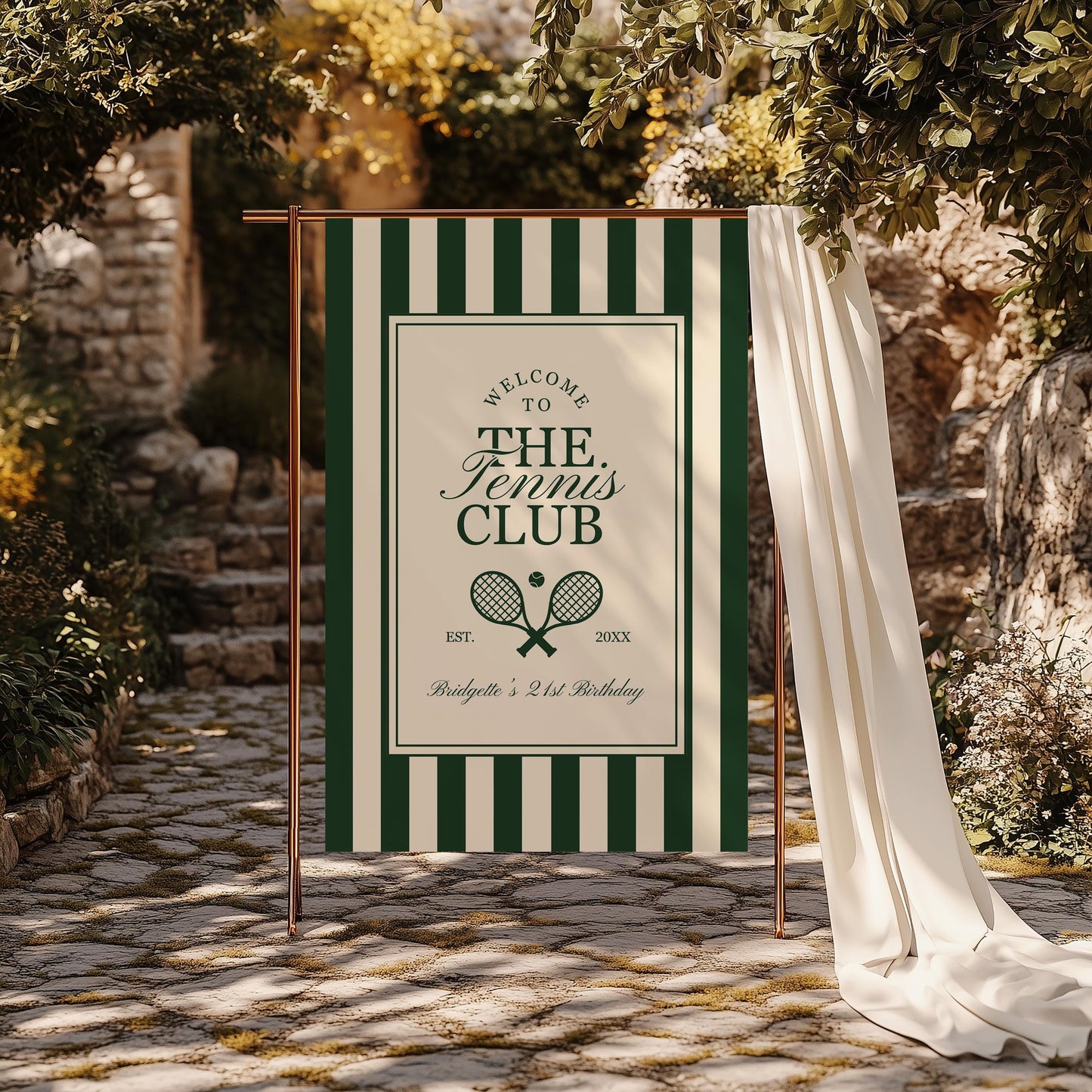 Tennis Club Welcome Sign Template Editable Country Club Welcome Sign Digital Template Old Money Tennis Theme Vintage Tennis Birthday Party