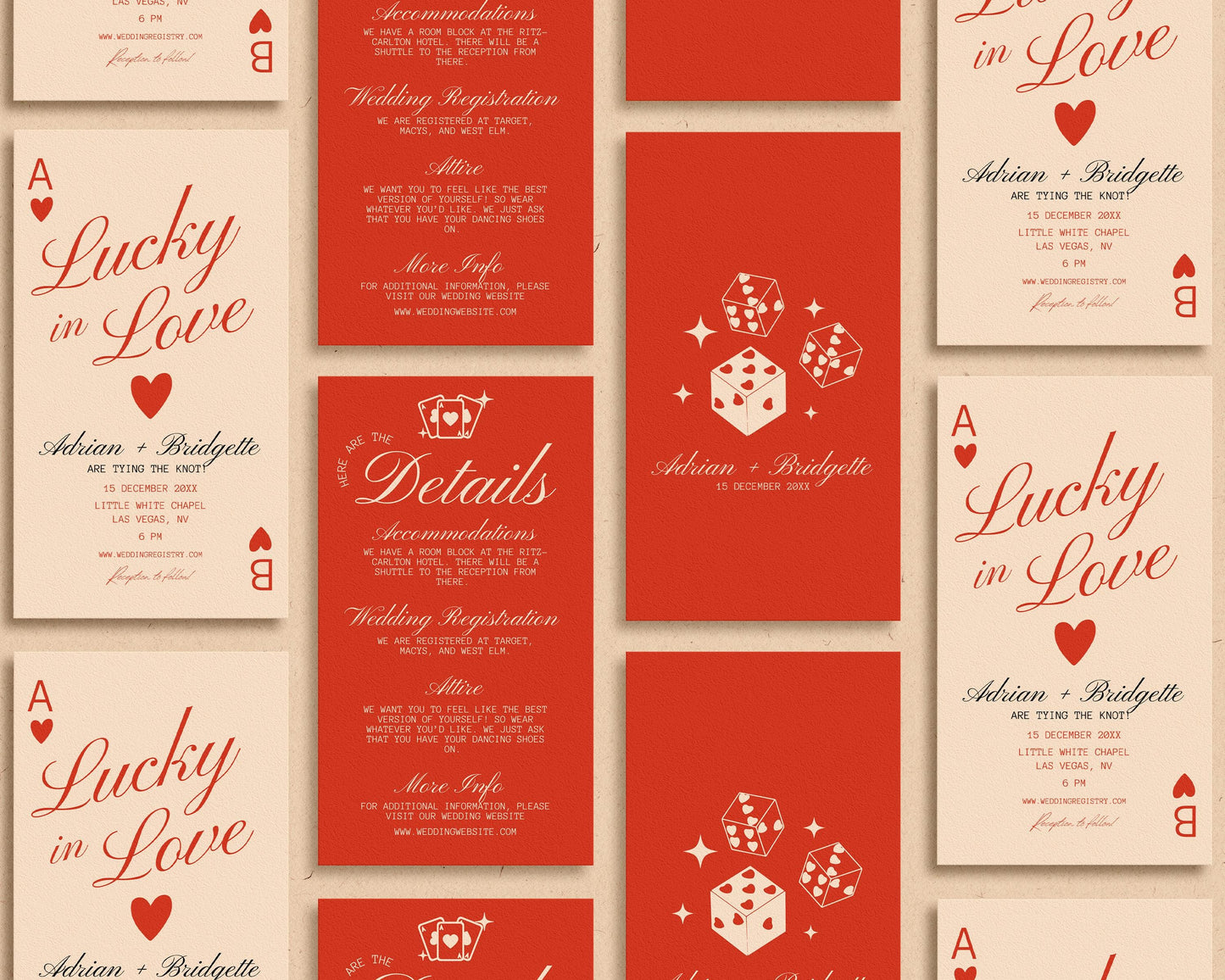 Lucky in Love Wedding Digital Invitation Las Vegas Wedding Playing Cards Wedding Mobile Invitation Template Vintage Wedding Stationery