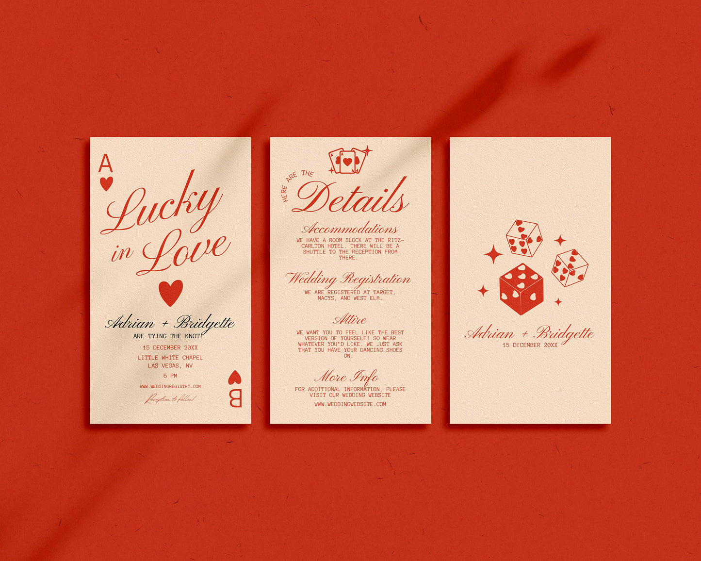 Lucky in Love Wedding Digital Invitation Las Vegas Wedding Playing Cards Wedding Mobile Invitation Template Vintage Wedding Stationery
