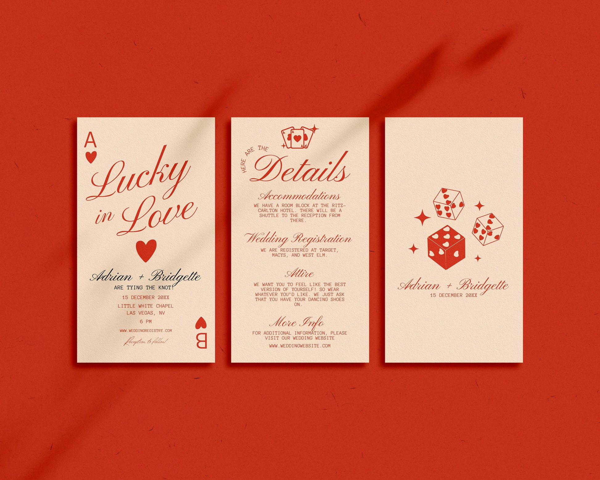 Lucky in Love Wedding Digital Invitation Las Vegas Wedding Playing Cards Wedding Mobile Invitation Template Vintage Wedding Stationery