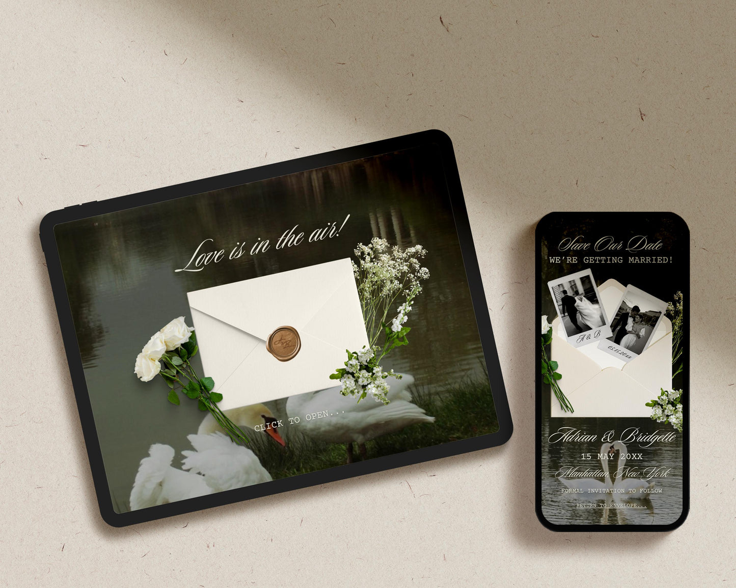 Elegant Floral Wedding Website Template Editable Save the Date Wedding Website DIY Classy Wedding  Website Invitation Template Custom
