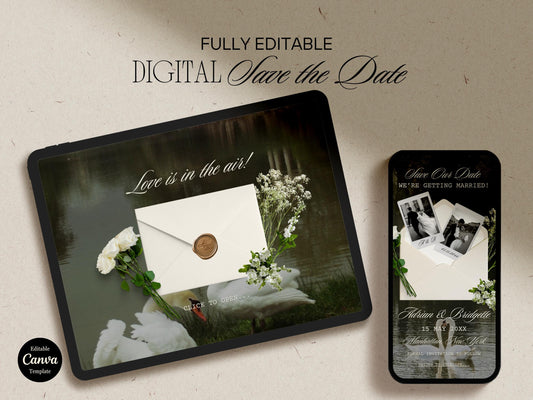 Elegant Floral Wedding Website Template Editable Save the Date Wedding Website DIY Classy Wedding  Website Invitation Template Custom