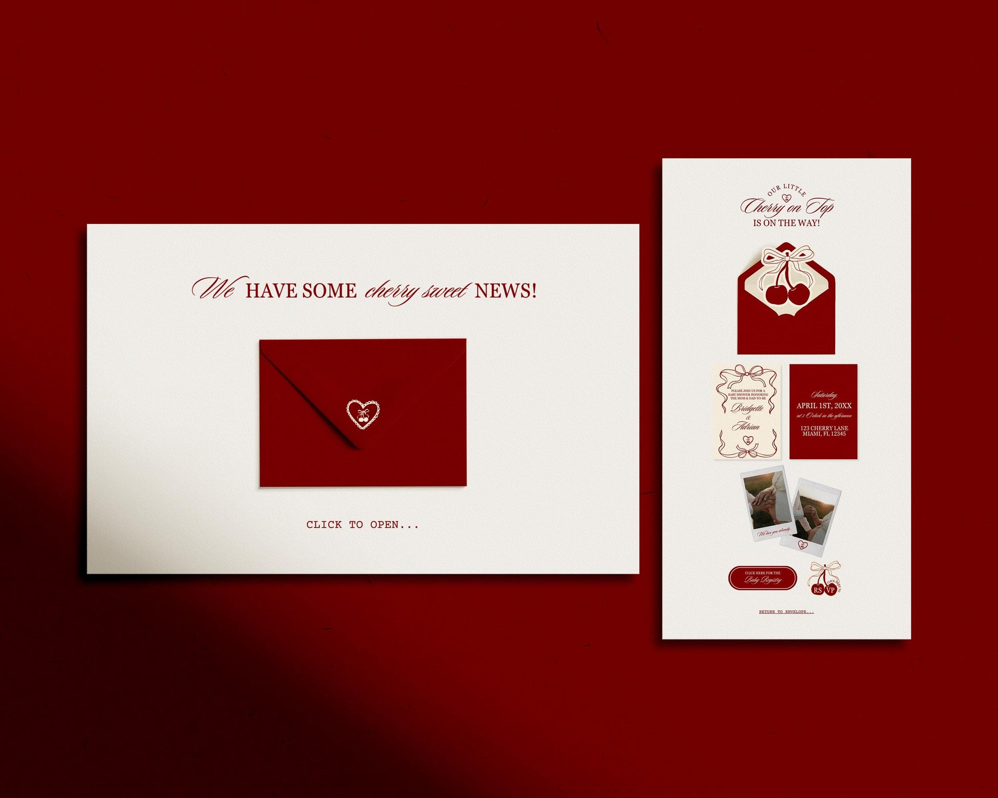 Cherry On Top Baby Shower Digital Invitation Template Baby Sprinkle Our Little Cherry On Top Hand Drawn Invite Editable Website Template