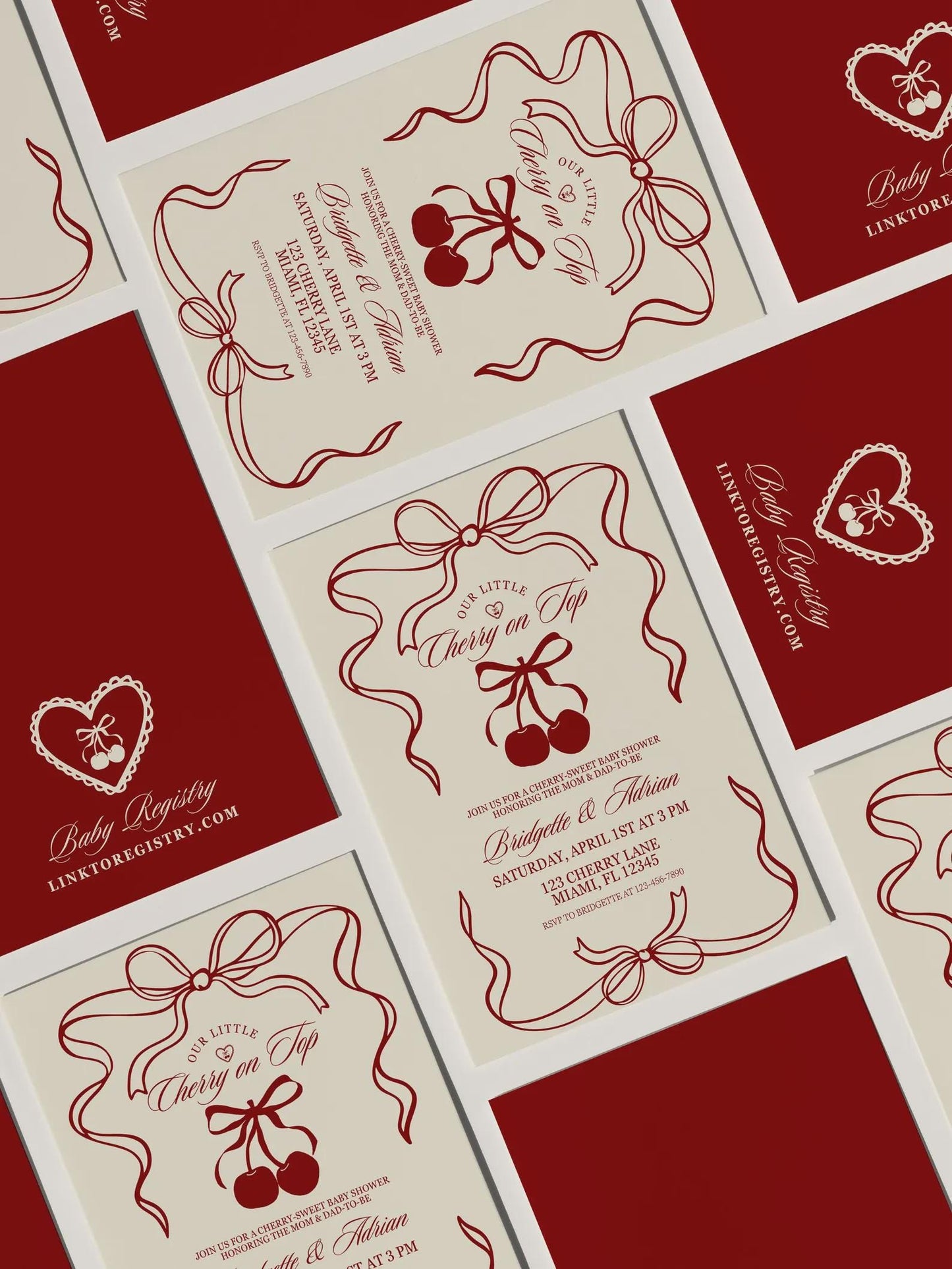 Cherry On Top Baby Shower Digital Invitation Template Baby Sprinkle Our Little Cherry On Top Hand Drawn Invite Editable Website Template