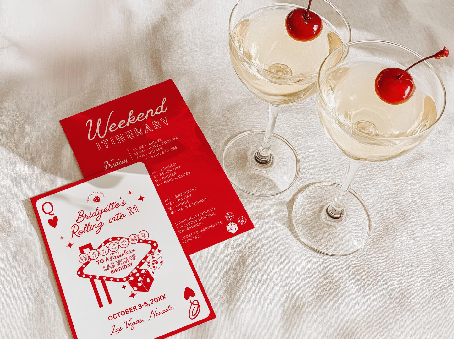 Vegas Birthday Invitation Template: Lucky in Life Casino Theme (Digital Download, Canva Template)