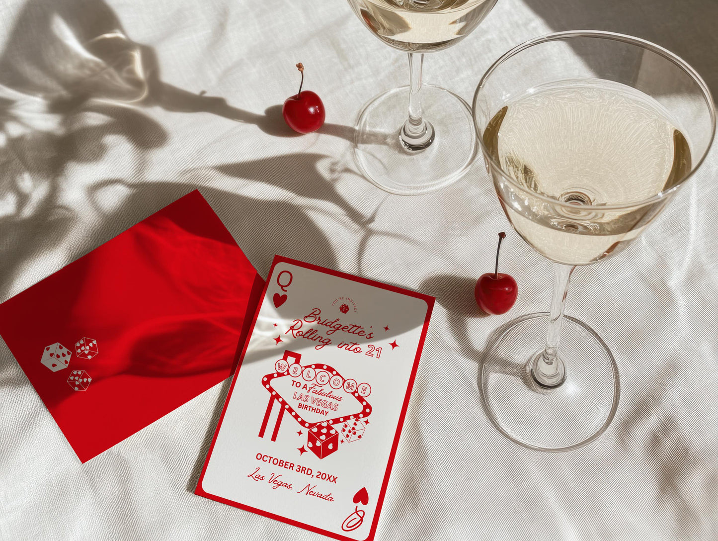 Vegas Birthday Invitation Template: Feeling Lucky Casino Theme Invite and Itinerary (Digital Download, Canva Template)