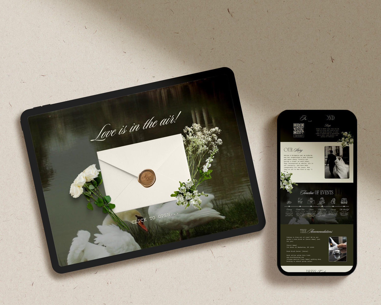 Elegant Floral Wedding Website Template: DIY Canva Invitation and Website (Digital Download)