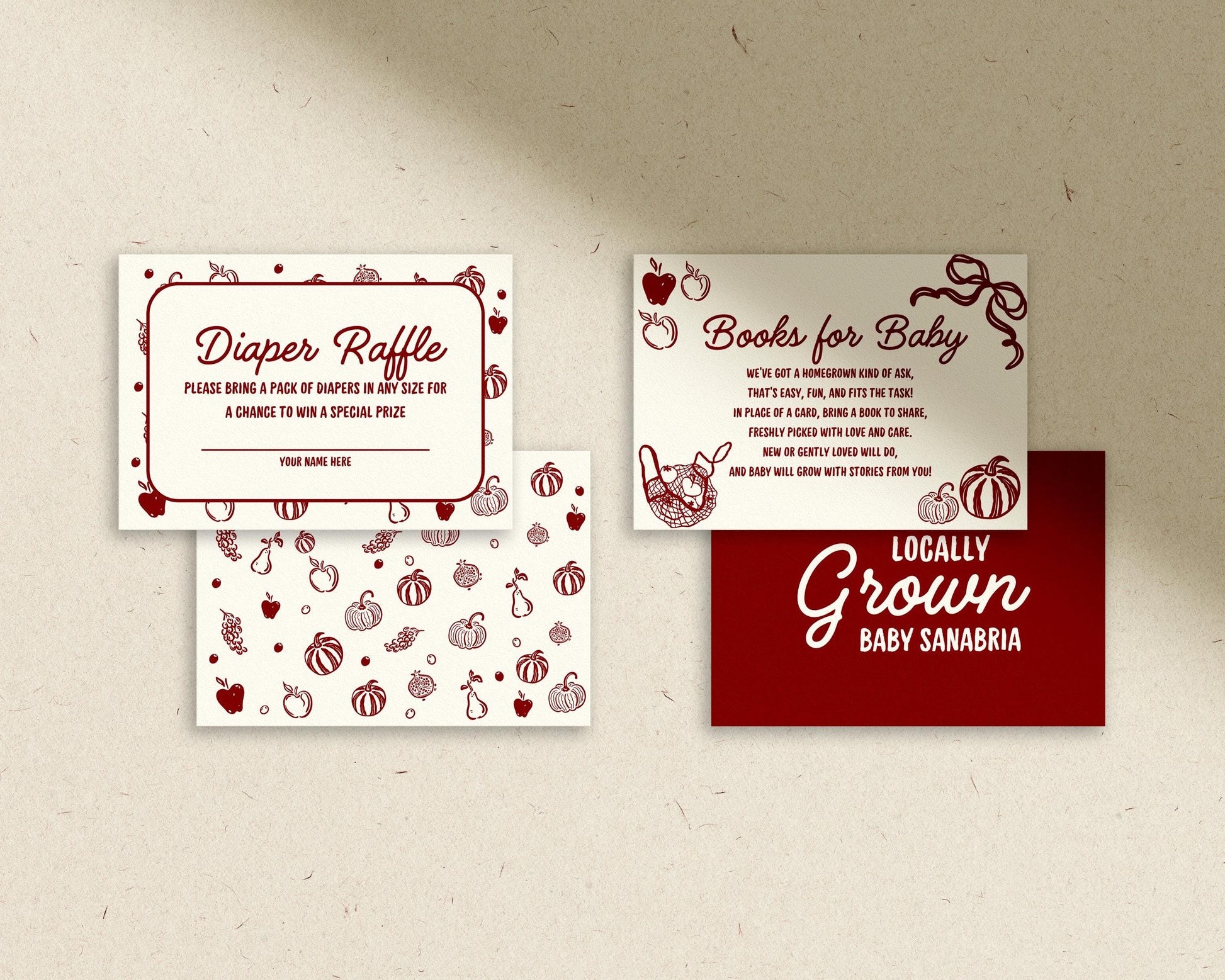 Fall Locally Grown Baby Shower Invitation Template Whimsical Autumn Farmers Market Hand Drawn Baby Shower Invite Custom Editable Invitation