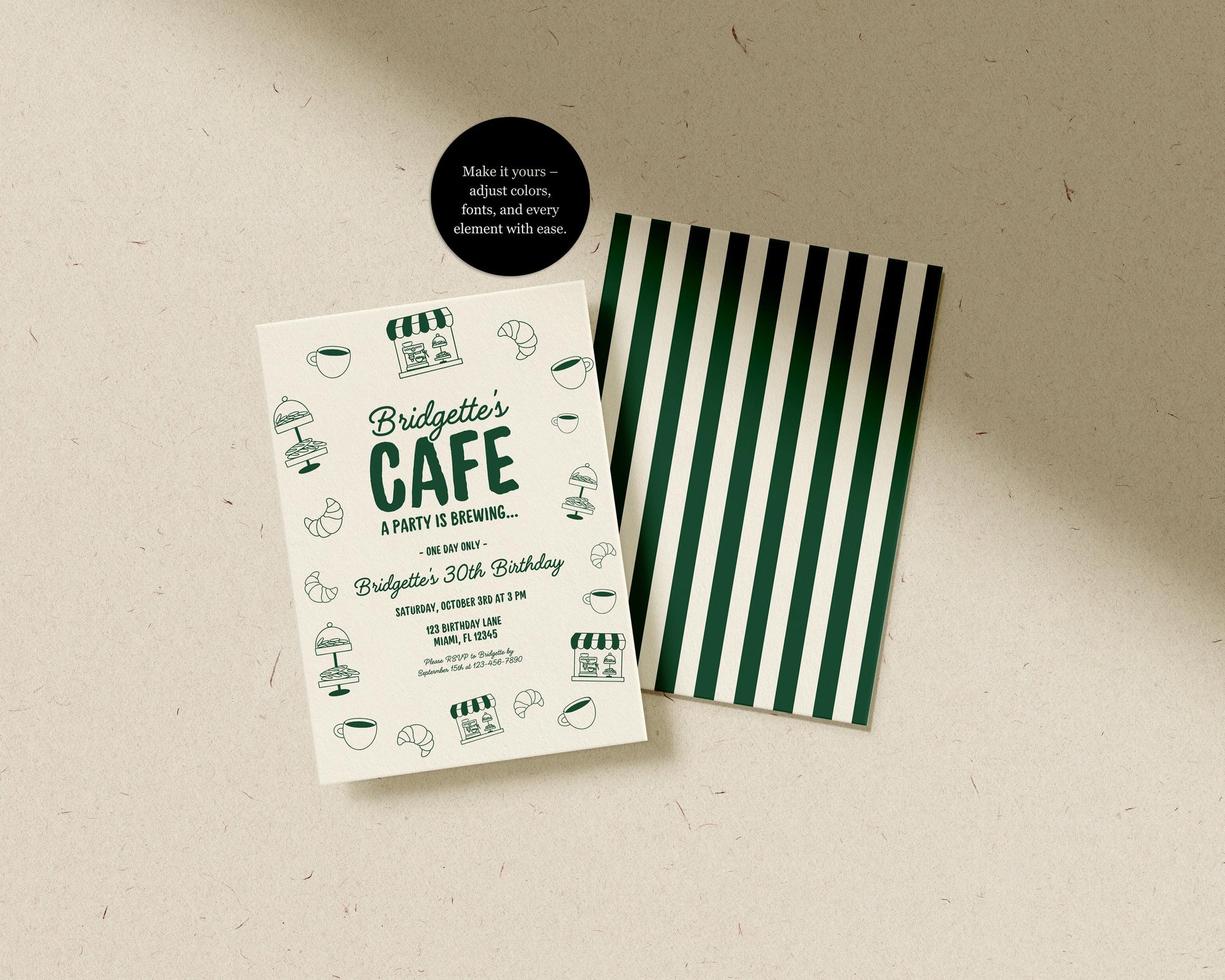 Cafe Birthday Invitation Template Editable Home Coffee Shop Party Invitation Coffee Birthday Party is Brewing Home Cafe Invitation Template
