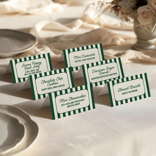 Cafe Food Tent Template Editable Home Coffee Shop Flat Food Card Coffee Birthday Party is Brewing Home Cafe Foldable Food Card Template