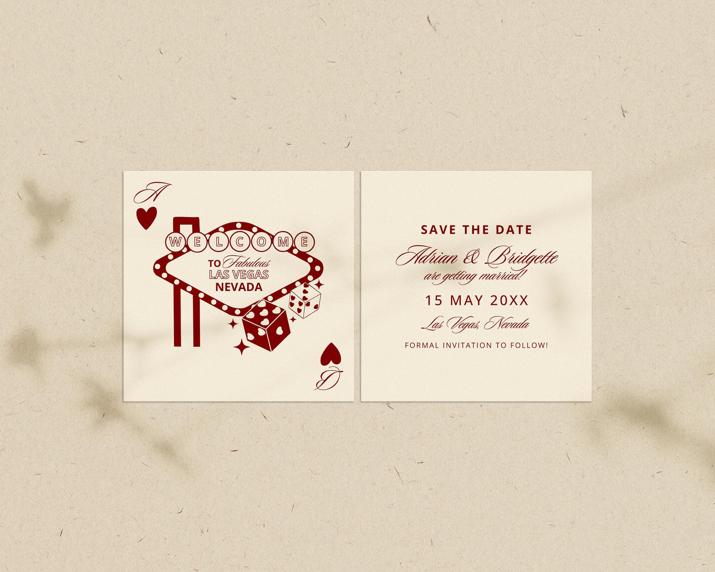 Vegas Wedding Bundle Templates Lucky in Love Wedding Invitation Playing Cards Vintage Vegas Wedding Invite Classy Save the Date Template