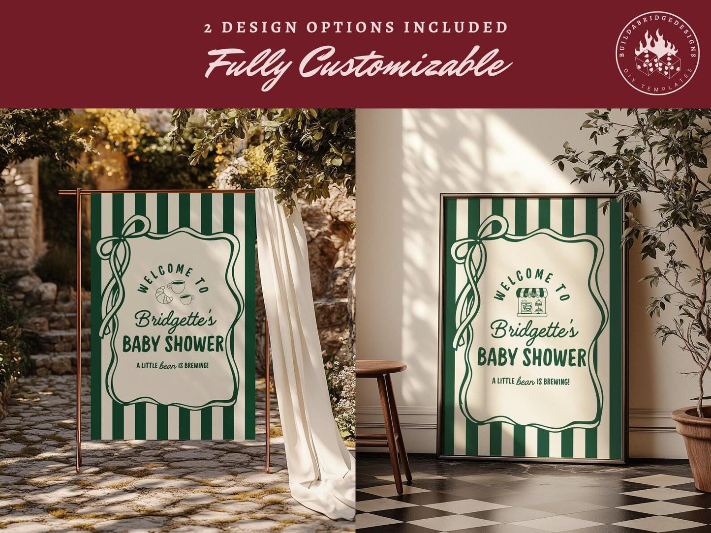 Cafe Bebe Baby Shower Bundle Templates Editable Coffee Shop Baby Shower Invitation Diaper Raffle Baby Is Brewing Home Cafe Baby Shower Games