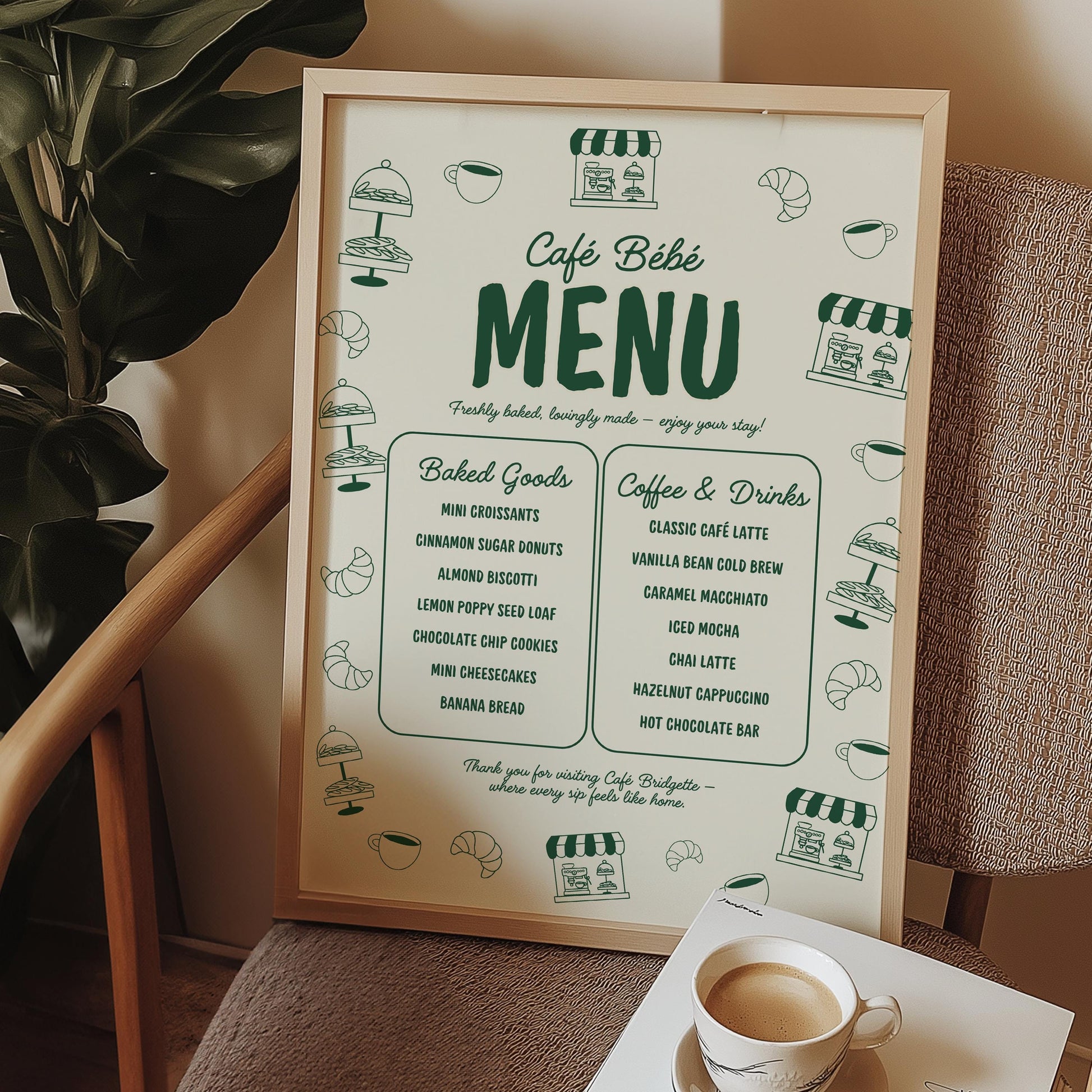 Cafe Bebe Baby Shower Bundle Templates Editable Coffee Shop Baby Shower Invitation Diaper Raffle Baby Is Brewing Home Cafe Baby Shower Games