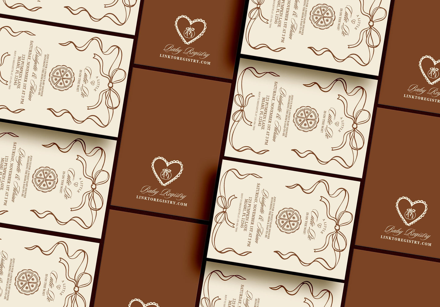 A Little Cutie Pie Is on the Way Baby Shower Invitation Template: Fall Pumpkin Pie Themed Baby Shower (Canva Template)