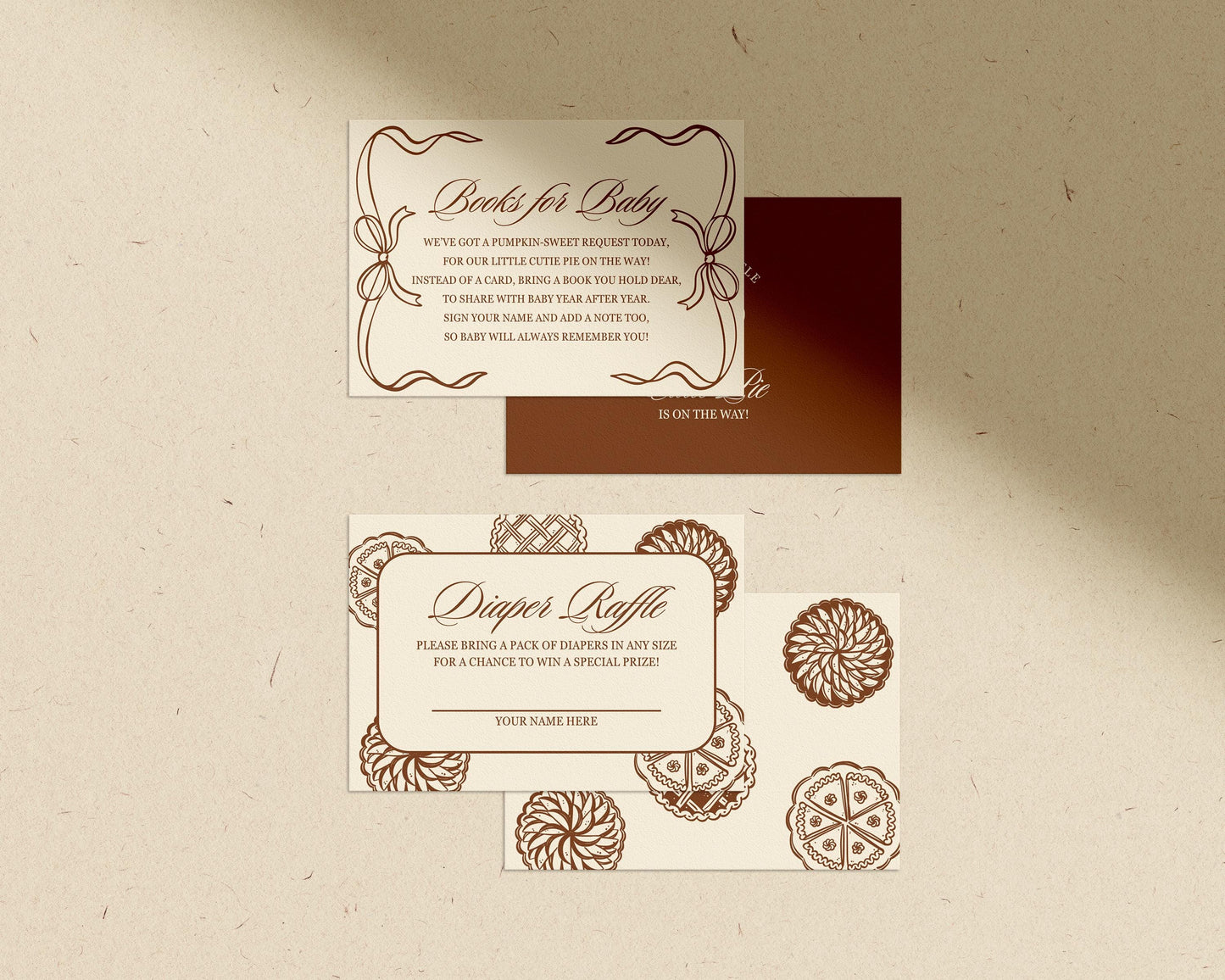 A Little Cutie Pie Is on the Way Baby Shower Invitation Suite: Fall Pumpkin Pie Baby Shower Theme (Canva Templates)
