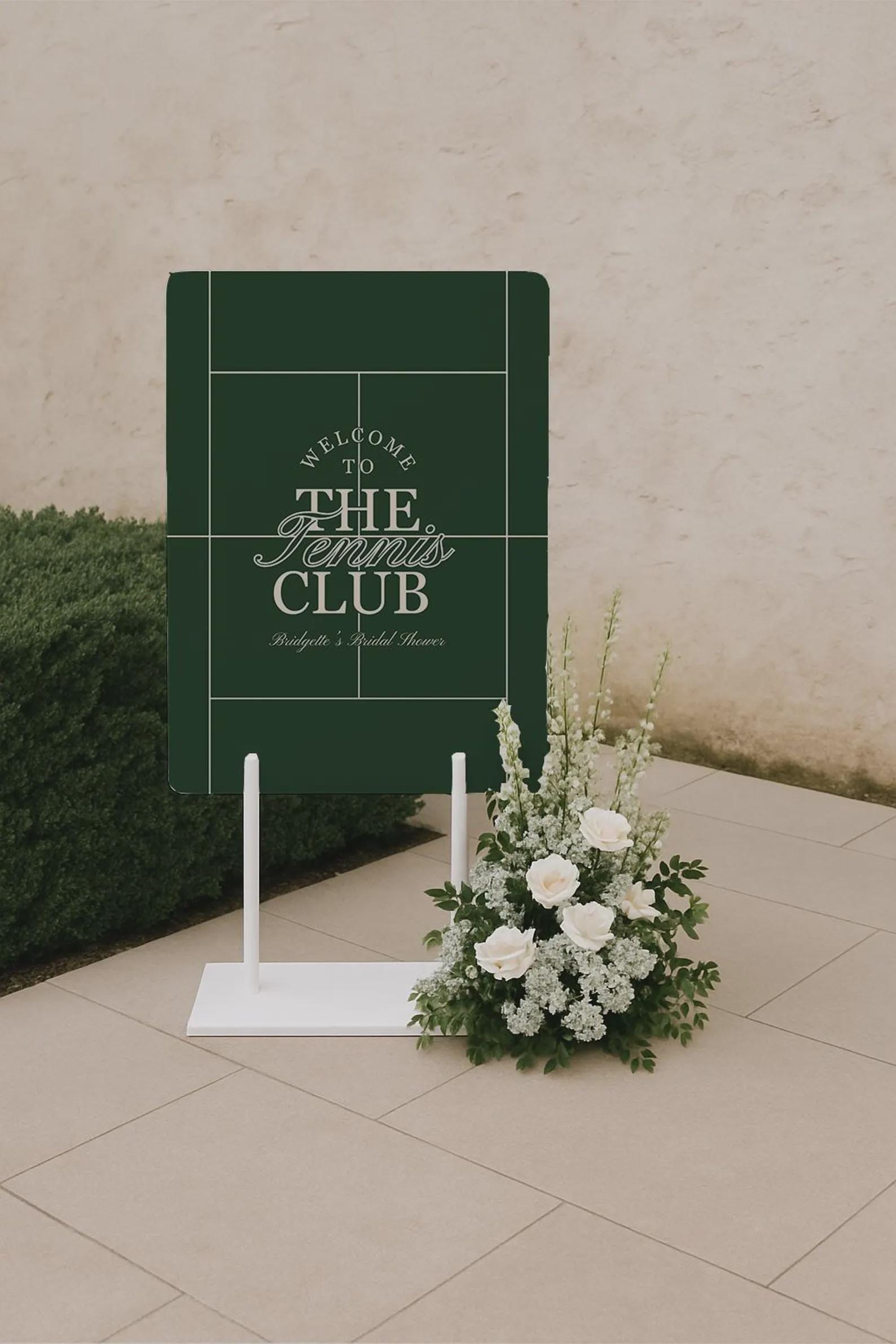 Country Club Tennis Party Template Bundle Editable Old Money Tennis Bridal Shower Invitation Country Club Welcome Sign Tennis Menu Design