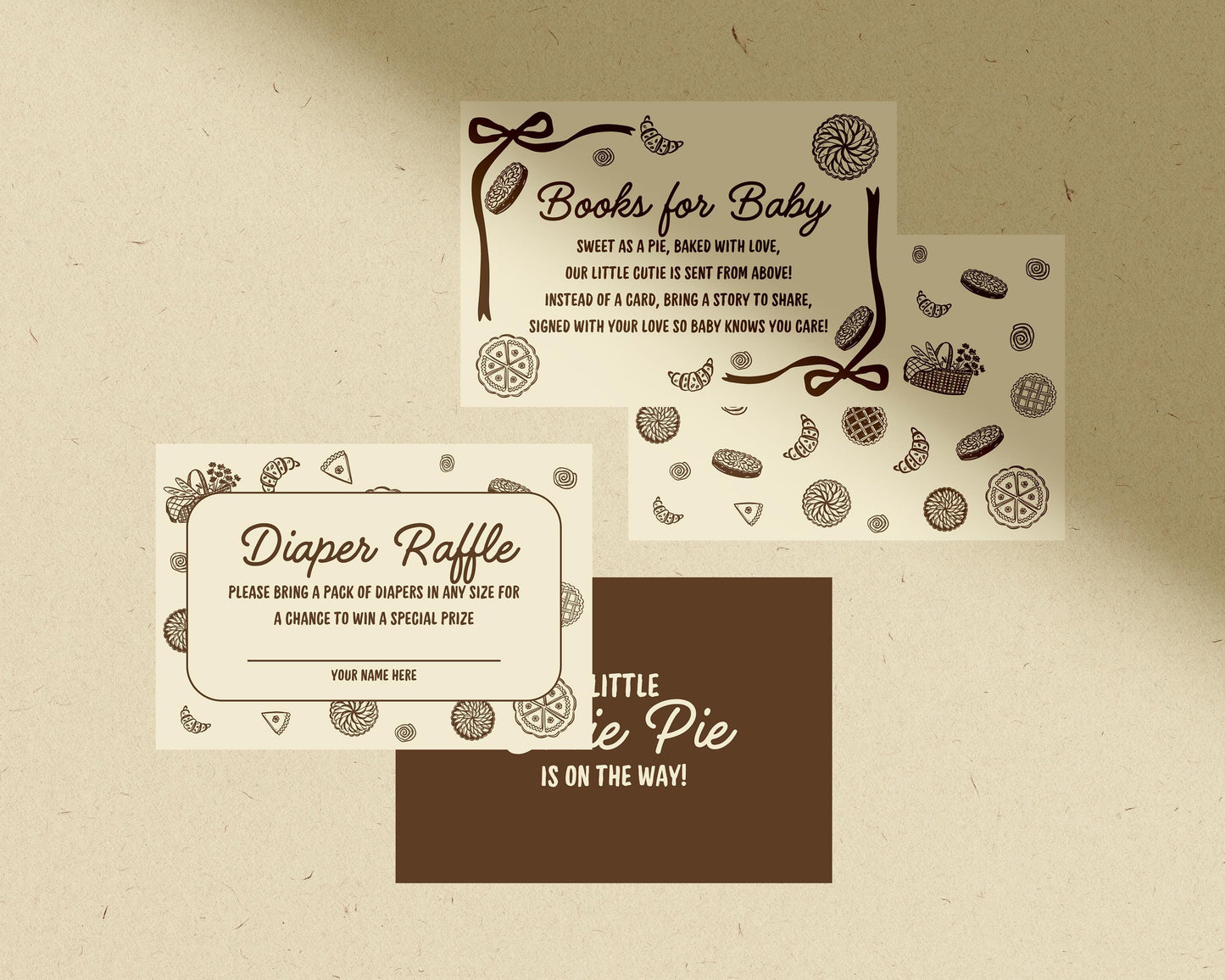 A Little Cutie Pie Is on the Way Baby Shower Invitation Suite: Fall Cutie Pie Baby Shower Theme (Canva Templates)