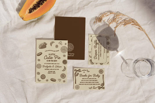 A Little Cutie Pie Is on the Way Baby Shower Invitation Suite: Fall Cutie Pie Baby Shower Theme (Canva Templates)