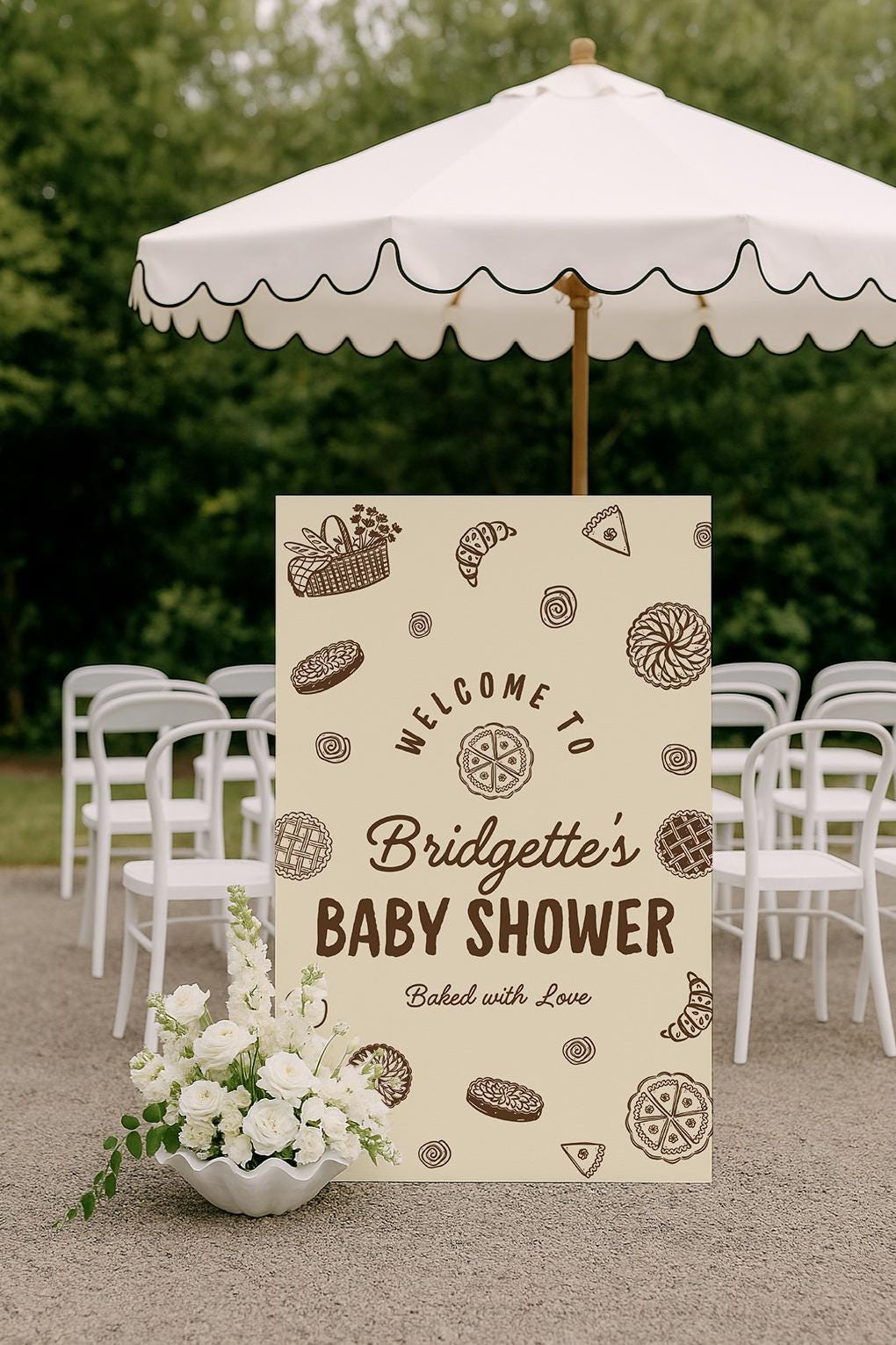 A Little Cutie Pie Is on the Way Baby Shower Welcome Sign: Fall Cutie Pie Baby Shower Theme (Canva Templates)
