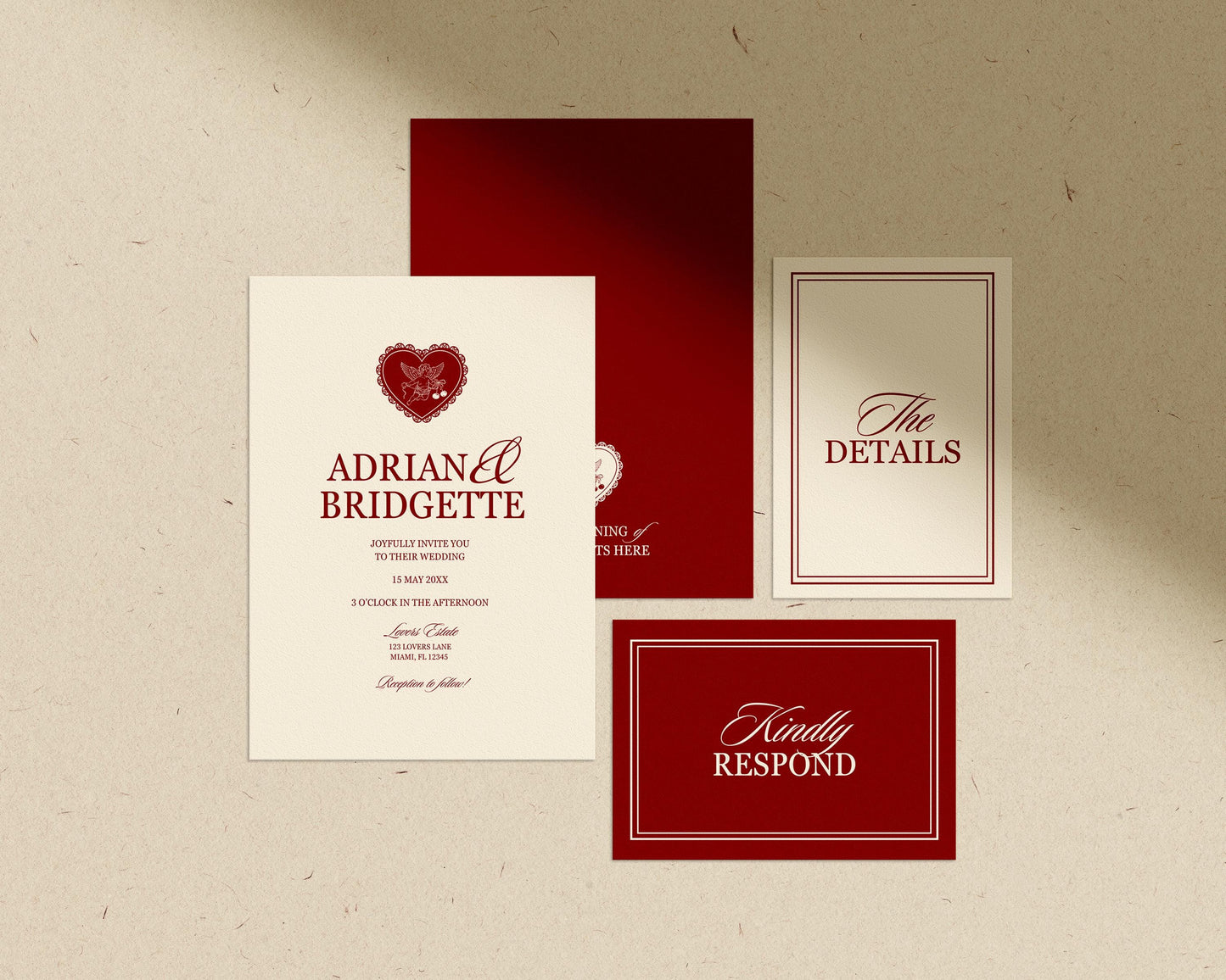 Romantic Wedding Invitation Template Whimsical Hand Drawn Wedding Invite Cupid Wedding Invitation Classy Wedding Suite Timeless Old Money