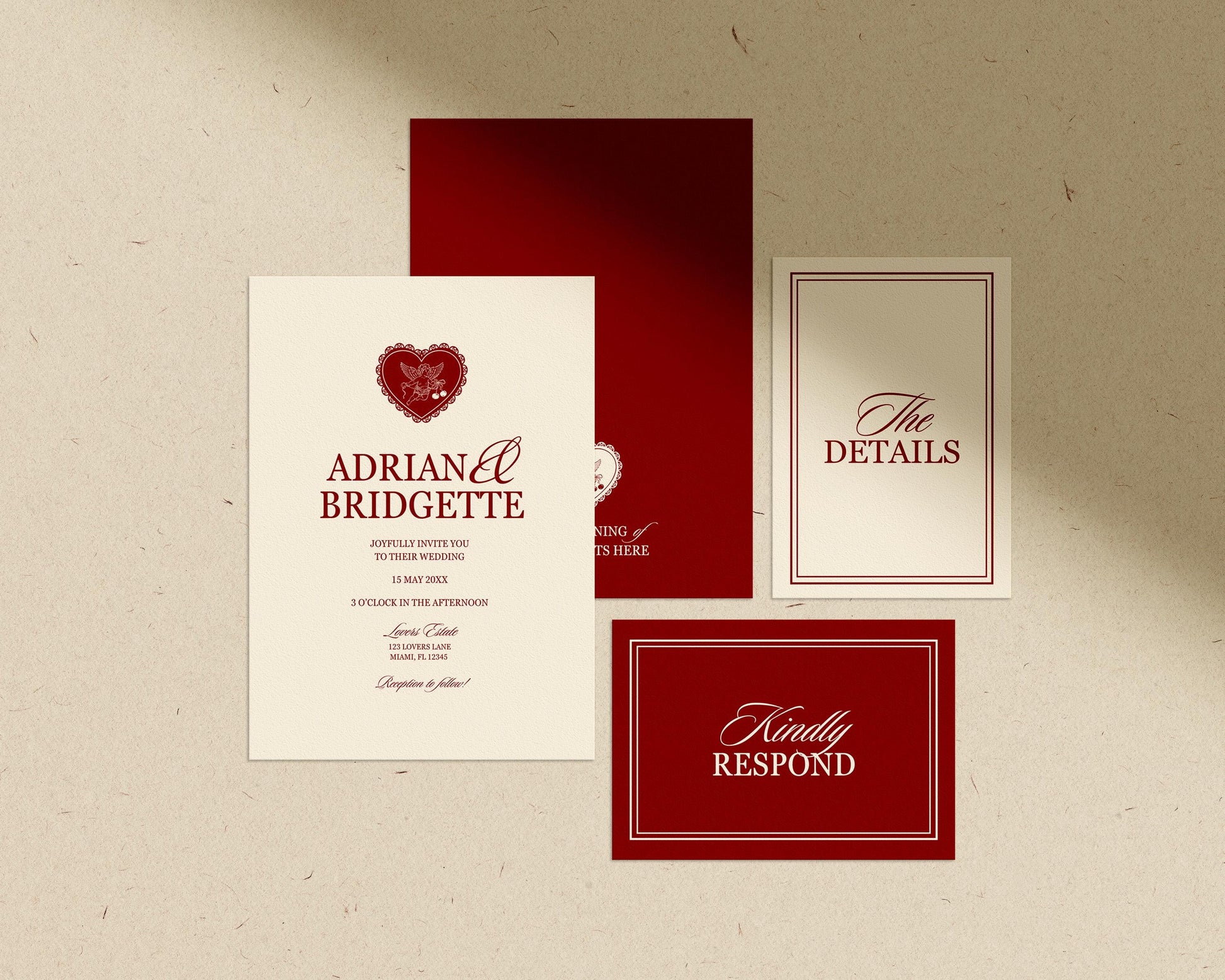 Romantic Wedding Invitation Template Whimsical Hand Drawn Wedding Invite Cupid Wedding Invitation Classy Wedding Suite Timeless Old Money