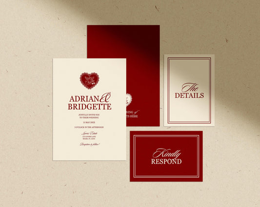 Romantic Wedding Invitation Template Whimsical Hand Drawn Wedding Invite Cupid Wedding Invitation Classy Wedding Suite Timeless Old Money