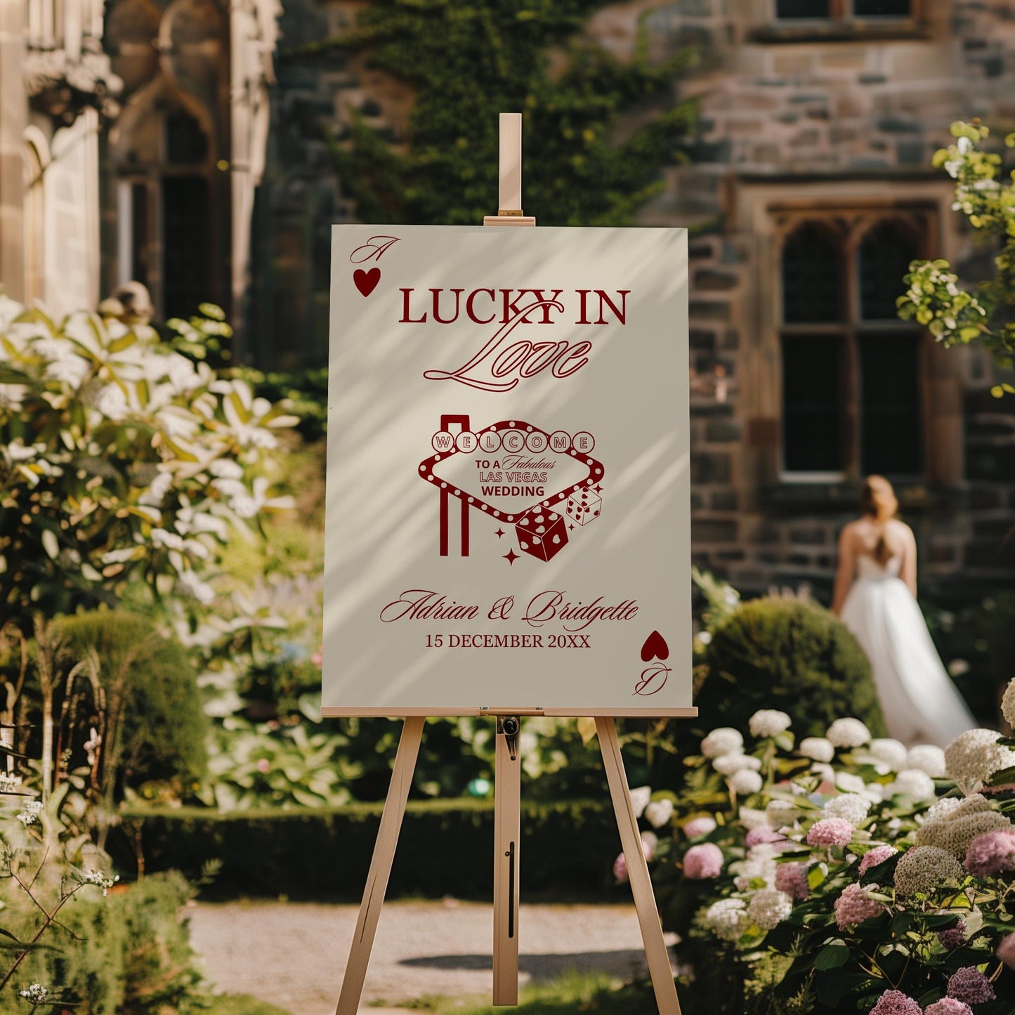 Vegas Wedding Welcome Sign Template Editable Lucky in Love Las Vegas Wedding Welcome Sign Vintage Vegas Reception Party Welcome Sign Custom