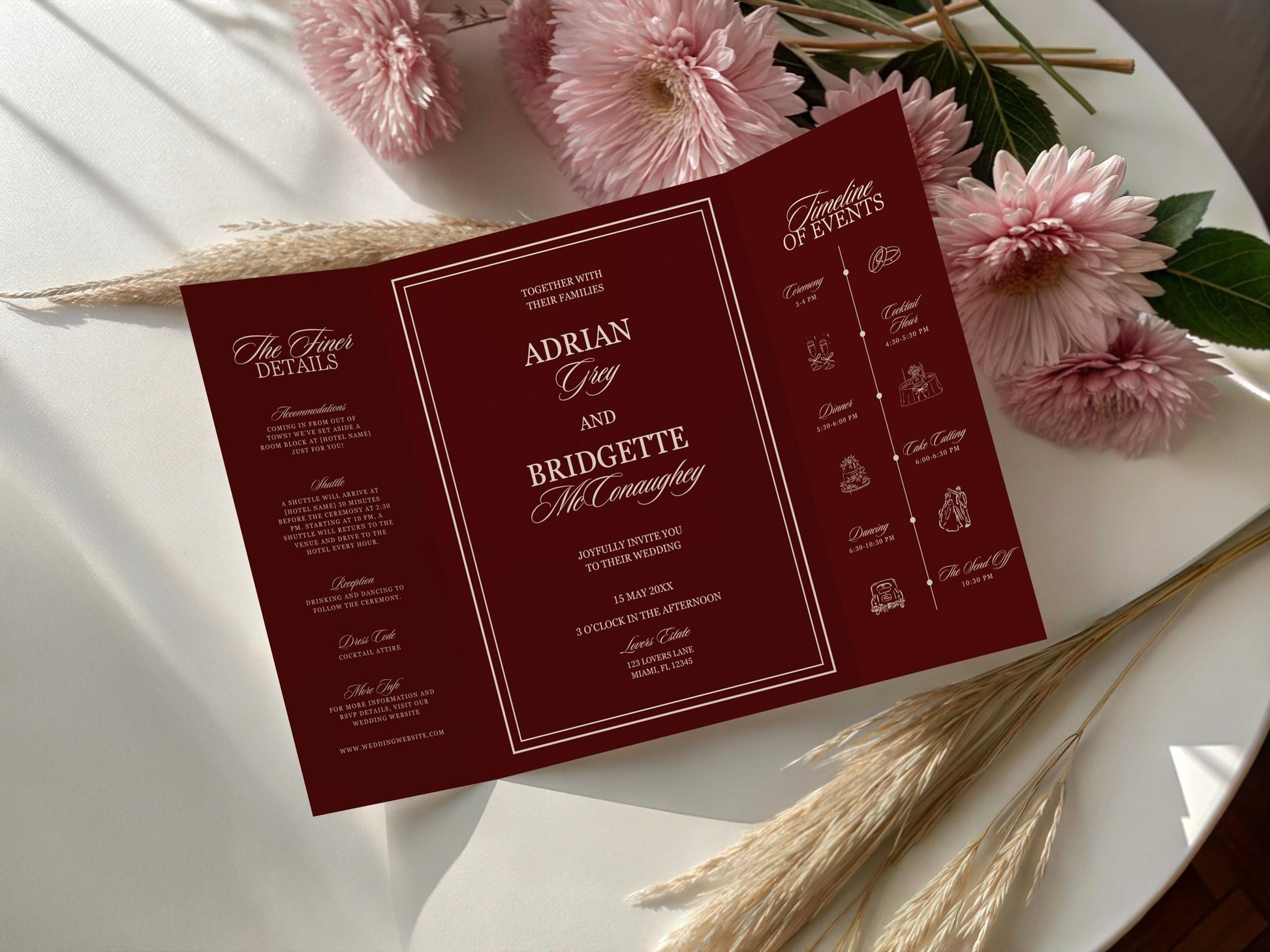 Wedding Invitation Template Gate Fold Design Mediterranean Wedding Invite Hand Drawn Romantic Wedding Template Editable Old Money Wedding