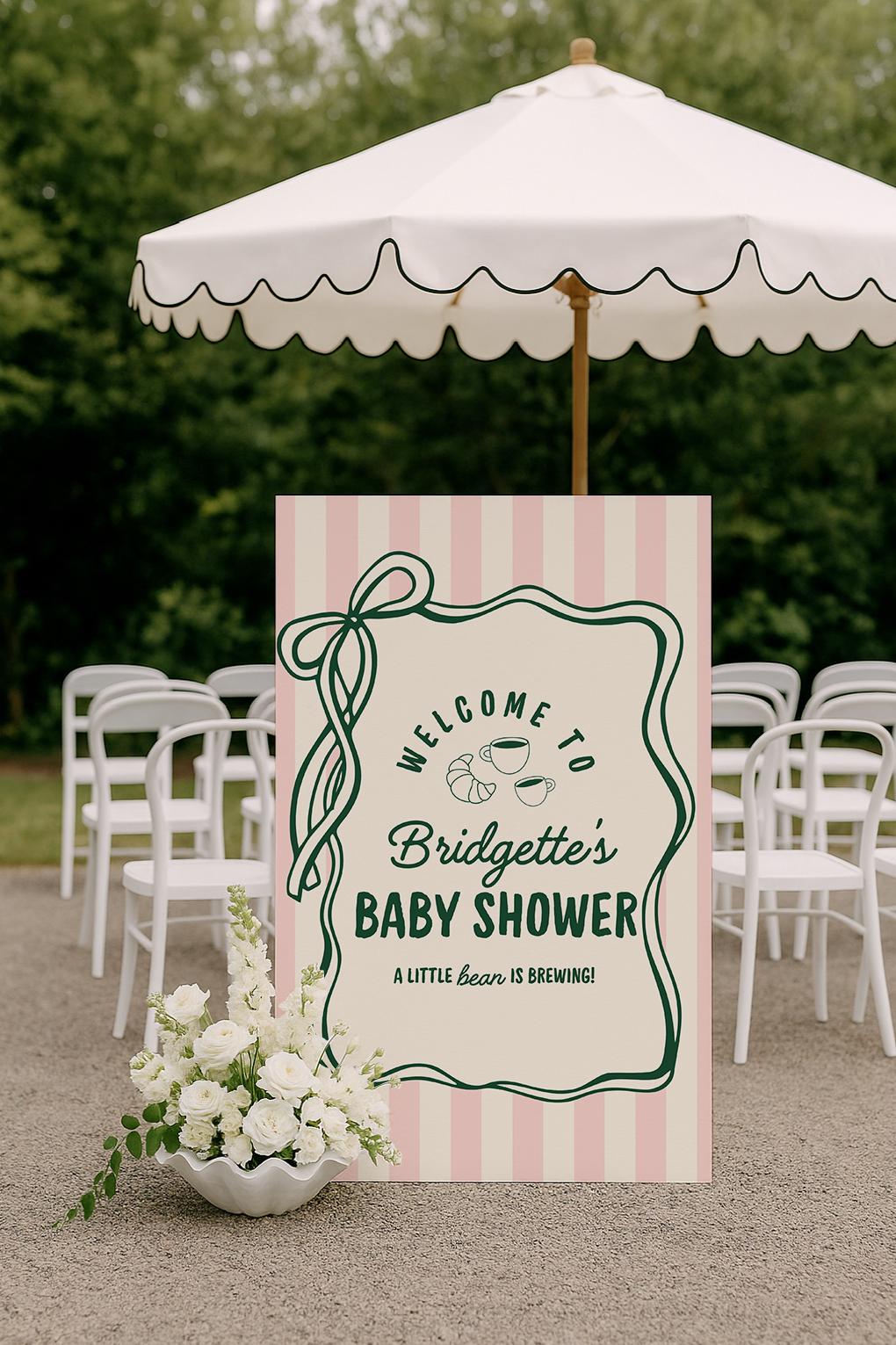 Cafe Bebe Baby Shower Welcome Sign Template Coffee Shop Baby Shower Sign Cozy Coffee Baby Sprinkle Baby is Brewing Baby Shower Editable Sign