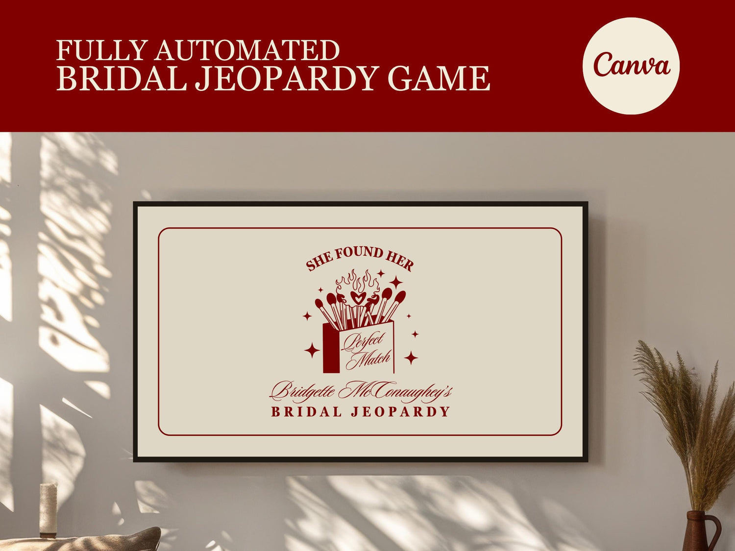 Perfect Match Bachelorette Jeopardy Game Template Pink Match Made in Heaven Bridal Jeopardy Hand Drawn Bridal Shower Games Custom Bach Games