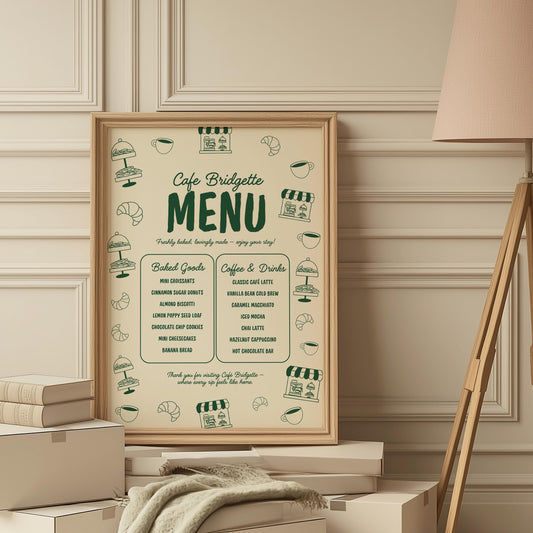 Cafe Menu Template Editable Home Coffee Shop Menu Coffee Birthday Party is Brewing Home Cafe Menu Customizable Template DIY Coffee Menu