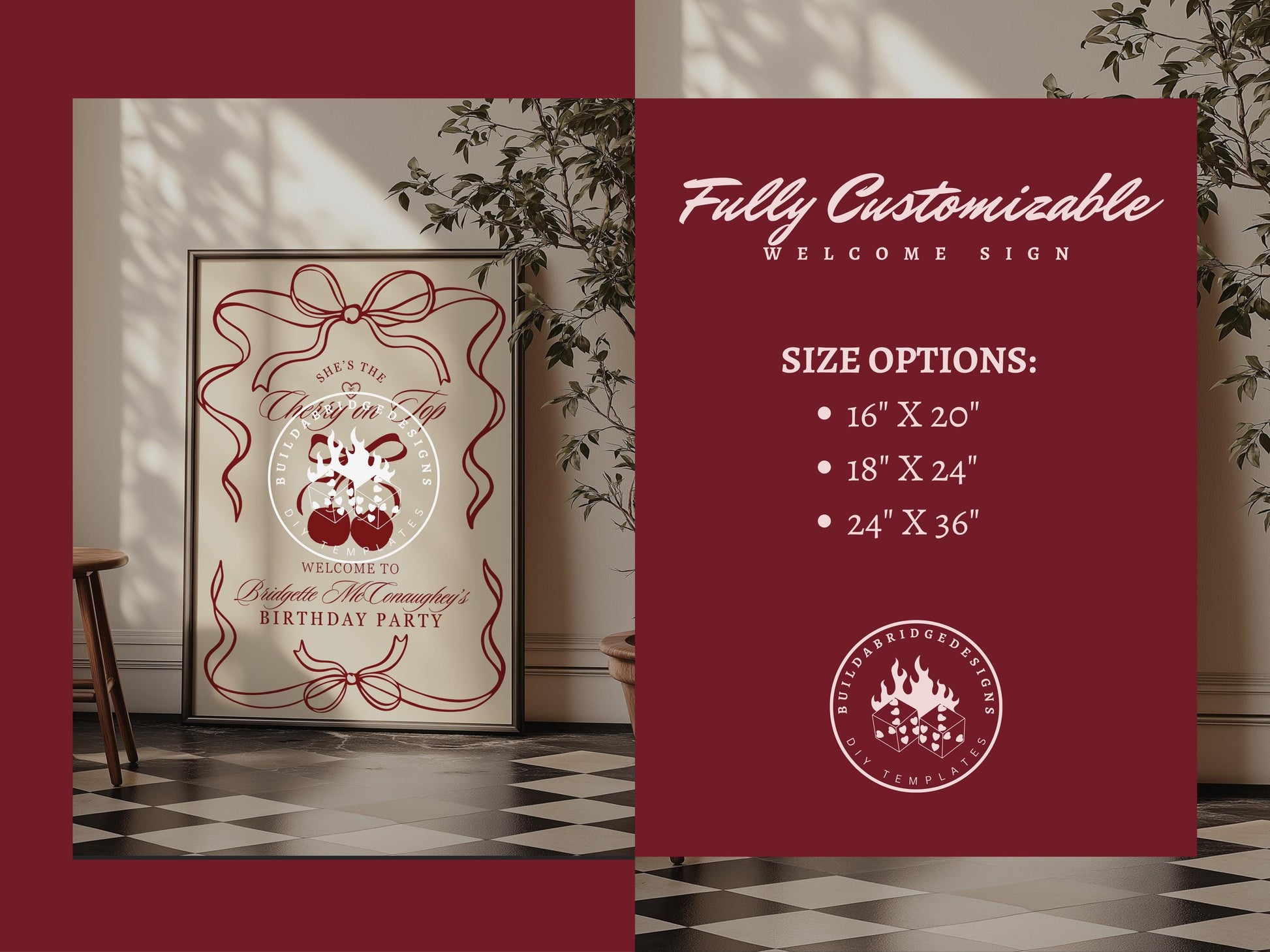Cherry On Top Birthday Invitation Template Editable Romantic Coquette Cherry Birthday Invite Whimsical Hand Drawn Cherry Birthday Invitation