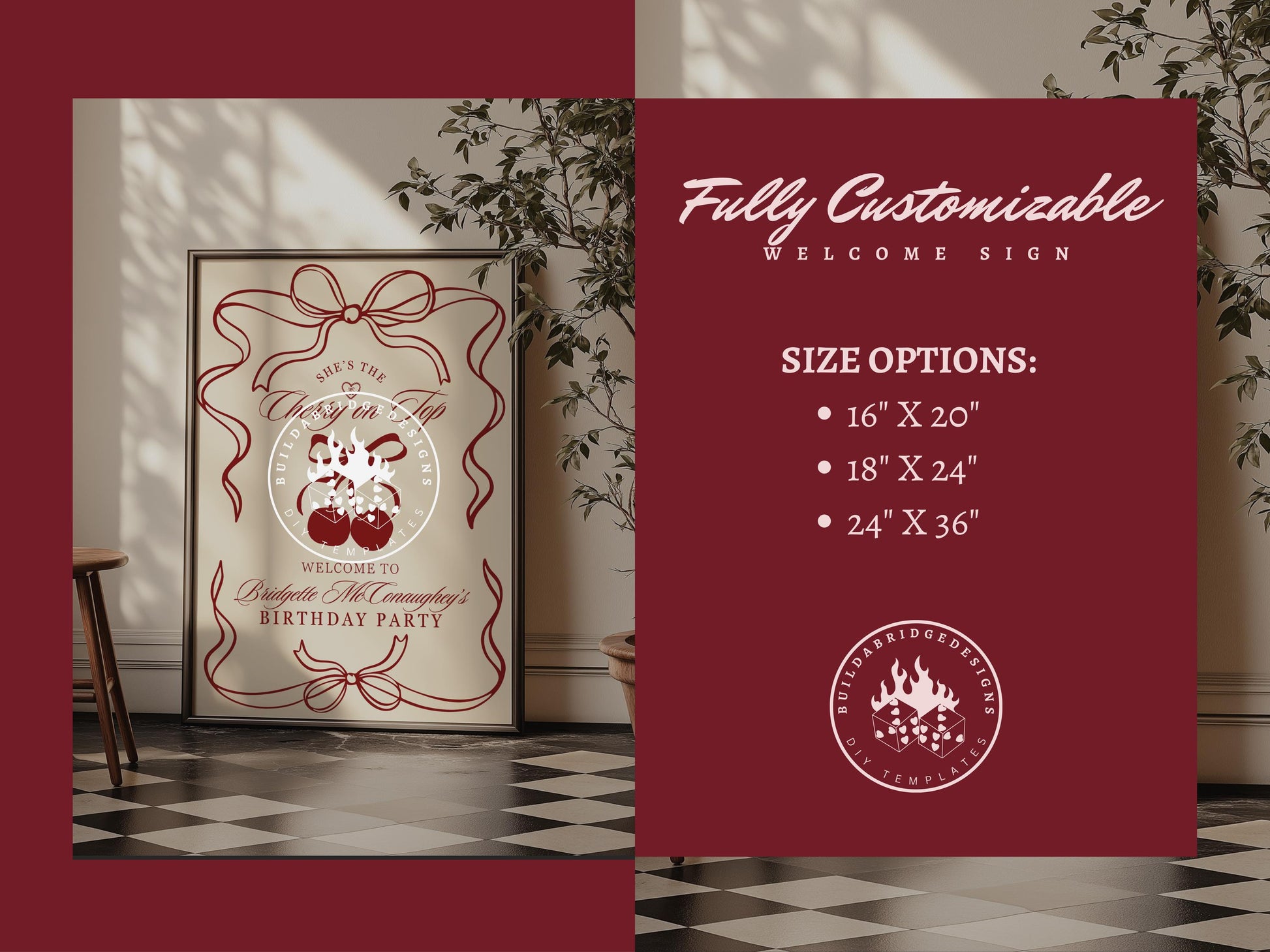 Cherry On Top Birthday Bundle Templates Editable Coquette Cherry on Top Birthday Invite Whimsical Hand Drawn Cherry Birthday Invitation