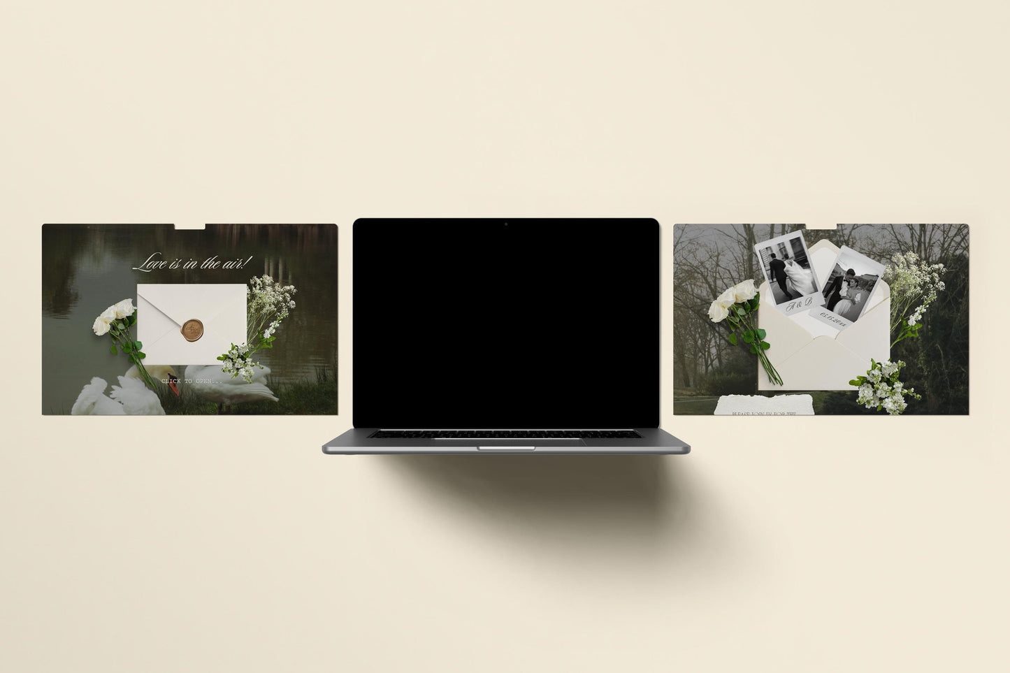 Editable Swan Green Wedding Website Template Digital Wedding Invitation RSVP Google Form Moody Green Floral Canva Website Vintage Wedding