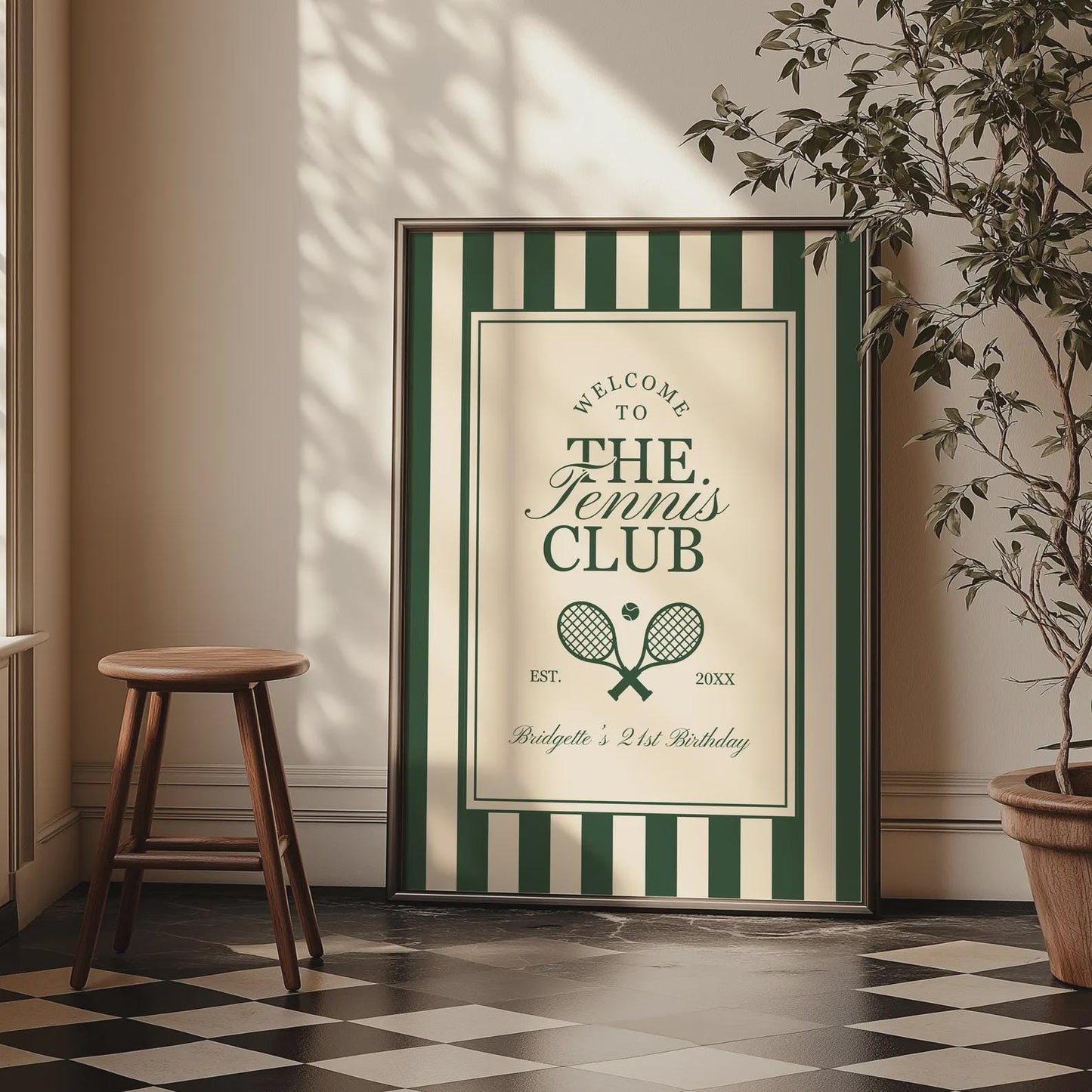 Country Club Tennis Party Template Bundle Editable Old Money Tennis Bridal Shower Invitation Country Club Welcome Sign Tennis Menu Design