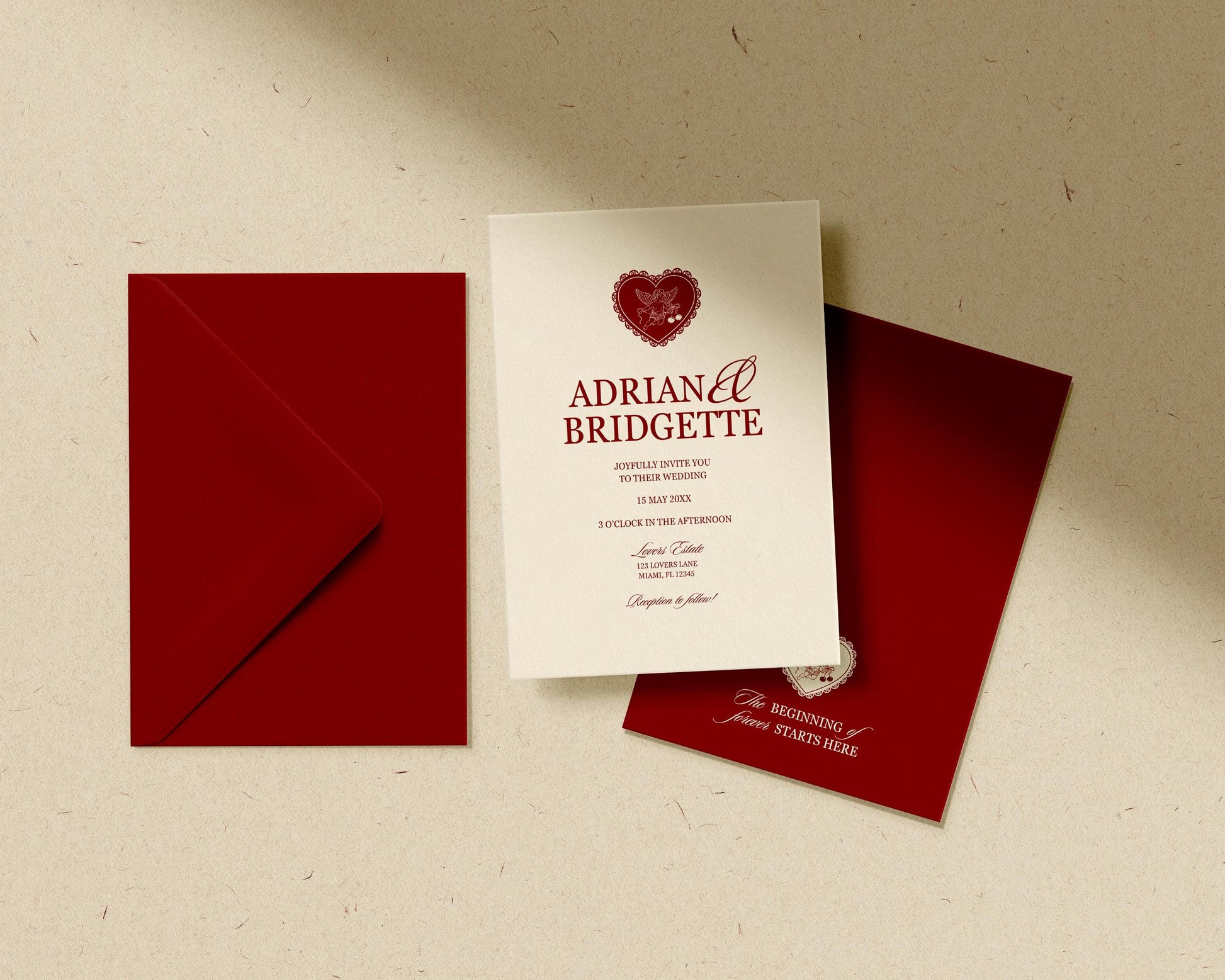 Romantic Wedding Invitation Template Whimsical Hand Drawn Wedding Invite Cupid Wedding Invitation Classy Wedding Suite Timeless Old Money