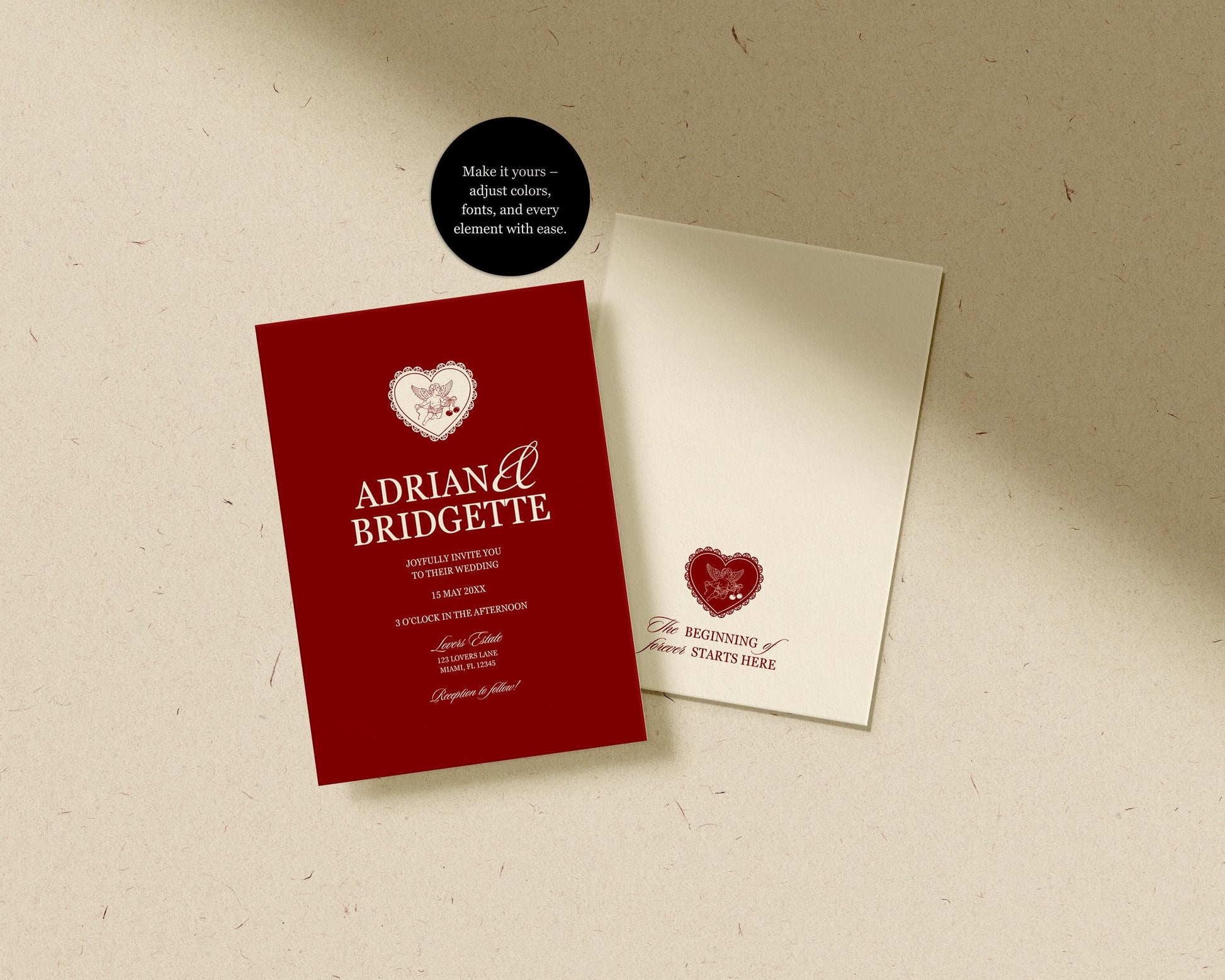 Romantic Wedding Invitation Template Whimsical Hand Drawn Wedding Invite Cupid Wedding Invitation Classy Wedding Suite Timeless Old Money