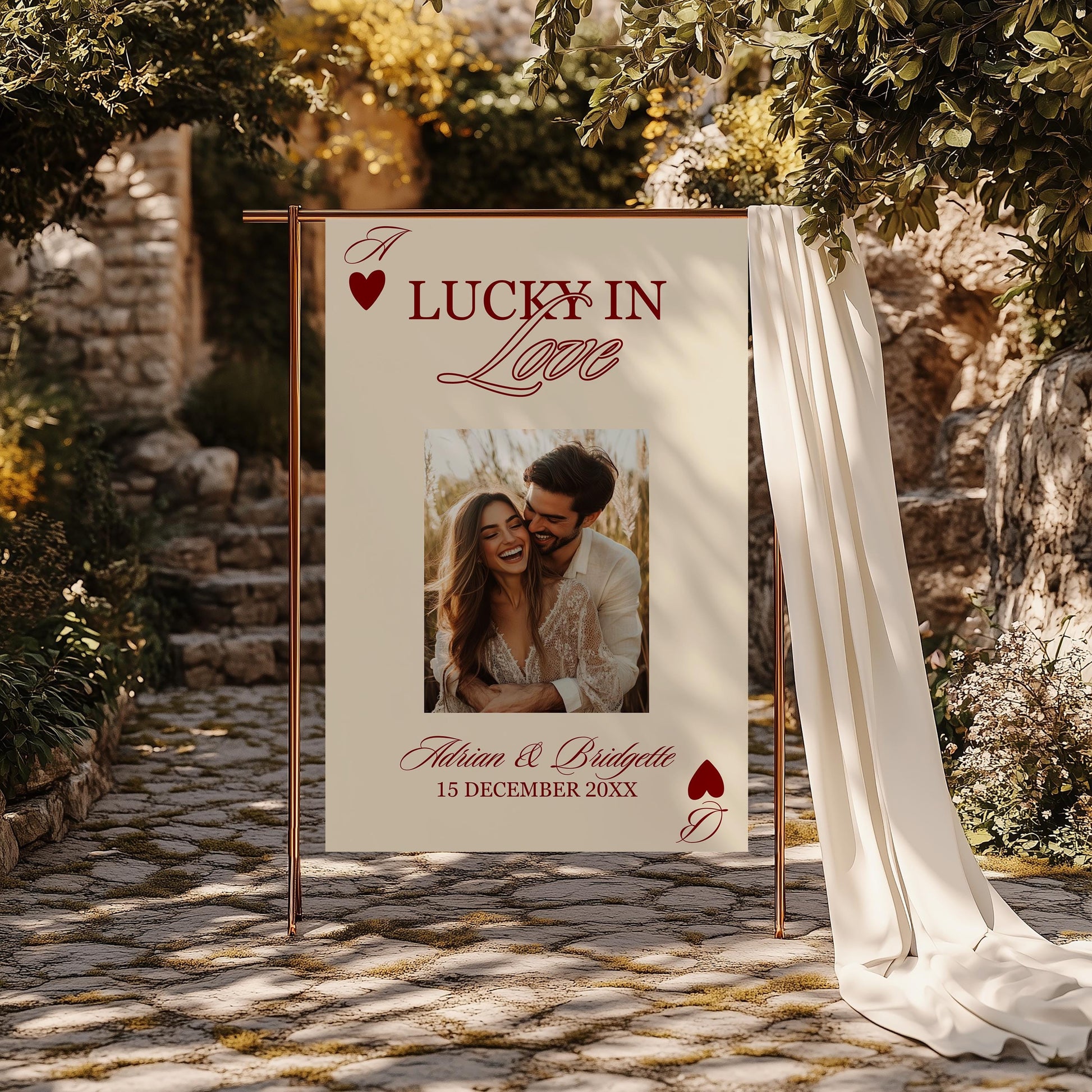 Vegas Wedding Welcome Sign Template Editable Lucky in Love Las Vegas Wedding Welcome Sign Vintage Vegas Reception Party Welcome Sign Custom