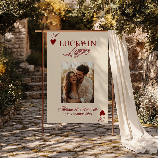 Vegas Wedding Welcome Sign Template Editable Lucky in Love Las Vegas Wedding Welcome Sign Vintage Vegas Reception Party Welcome Sign Custom