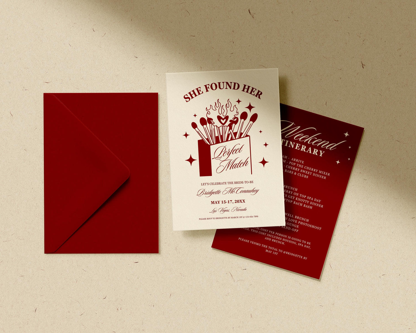 Perfect Match Bachelorette Party Invitation Template Editable Match Made in Heaven Hen Party Weekend Itinerary Perfect Match Bridal Shower