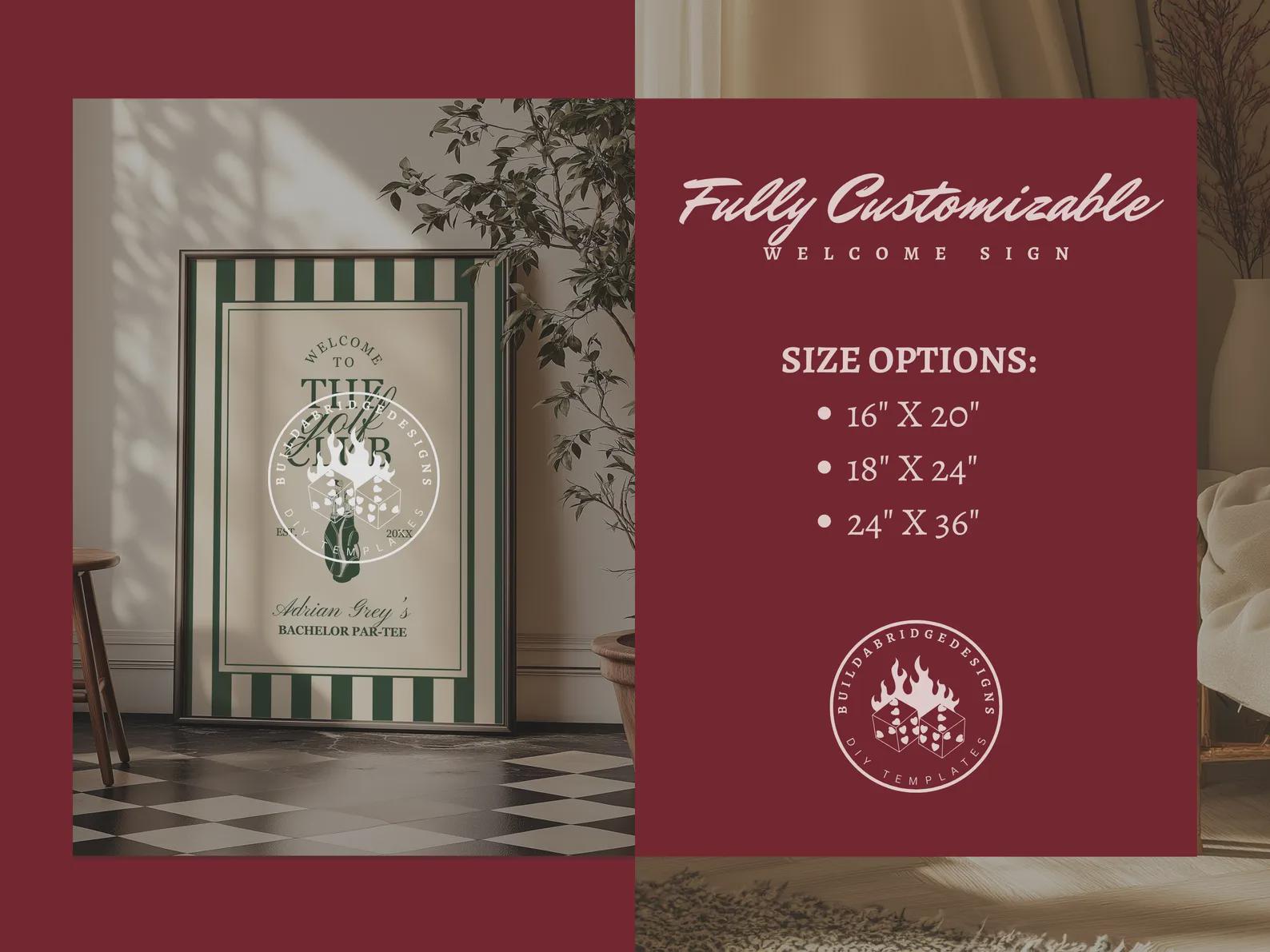 Vintage Golf Birthday Invitation Template: Let's Par-Tee Country Club Theme (5x7 Digital Download)