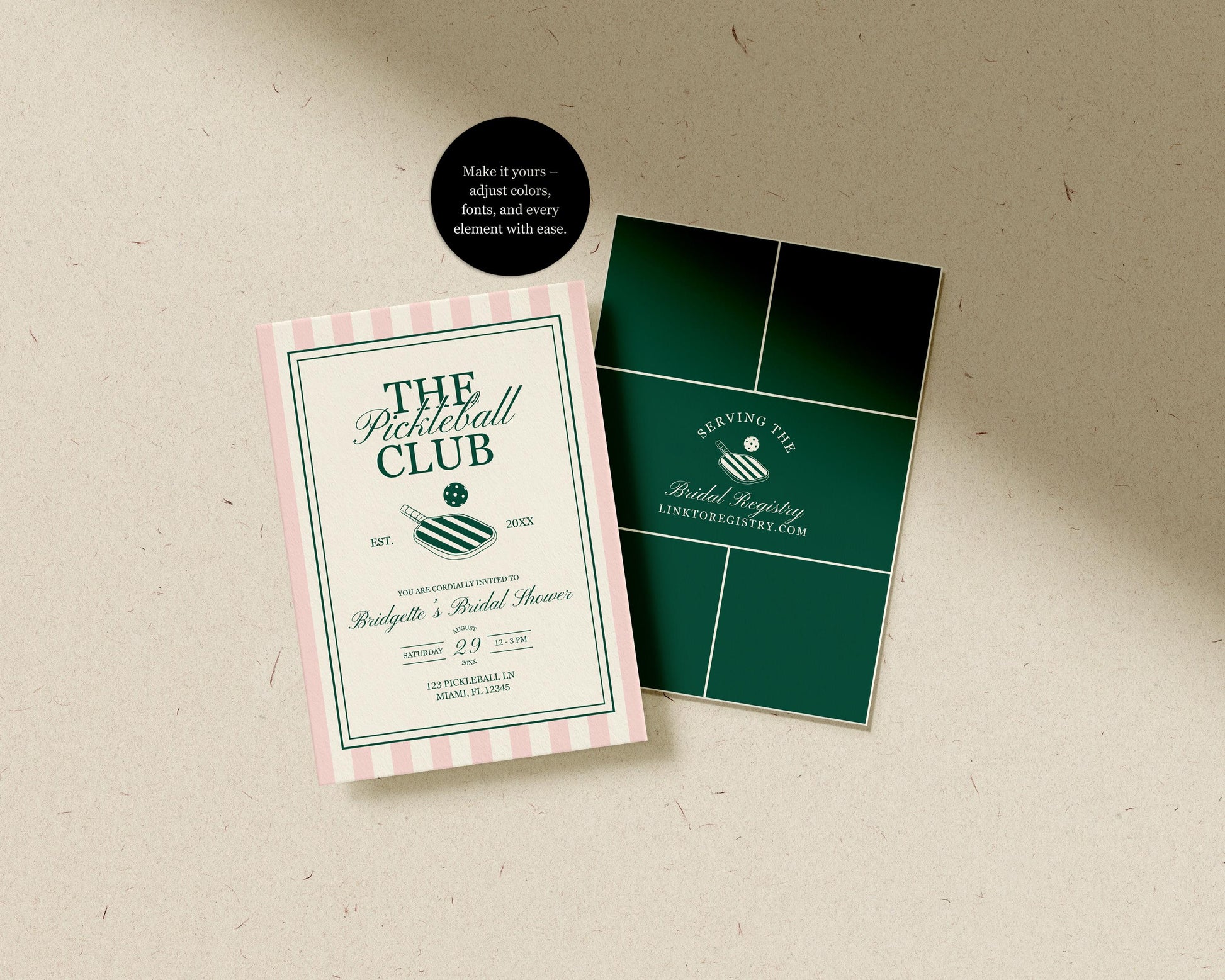 Pickleball Birthday Invitation Template Editable Country Club Invite Pickleball Template Sporty Pickleball Party Invitation Old Money Invite