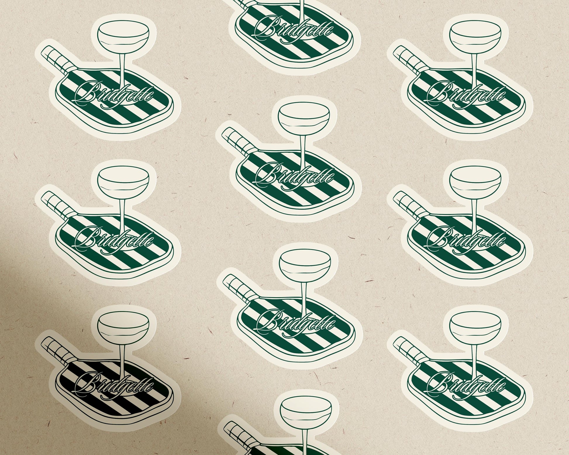 Retro Pickleball Menu & Place Card Template Editable Country Club Menu Design Pickleball Paddle Place Card Cut Out Pickleball Party Decor